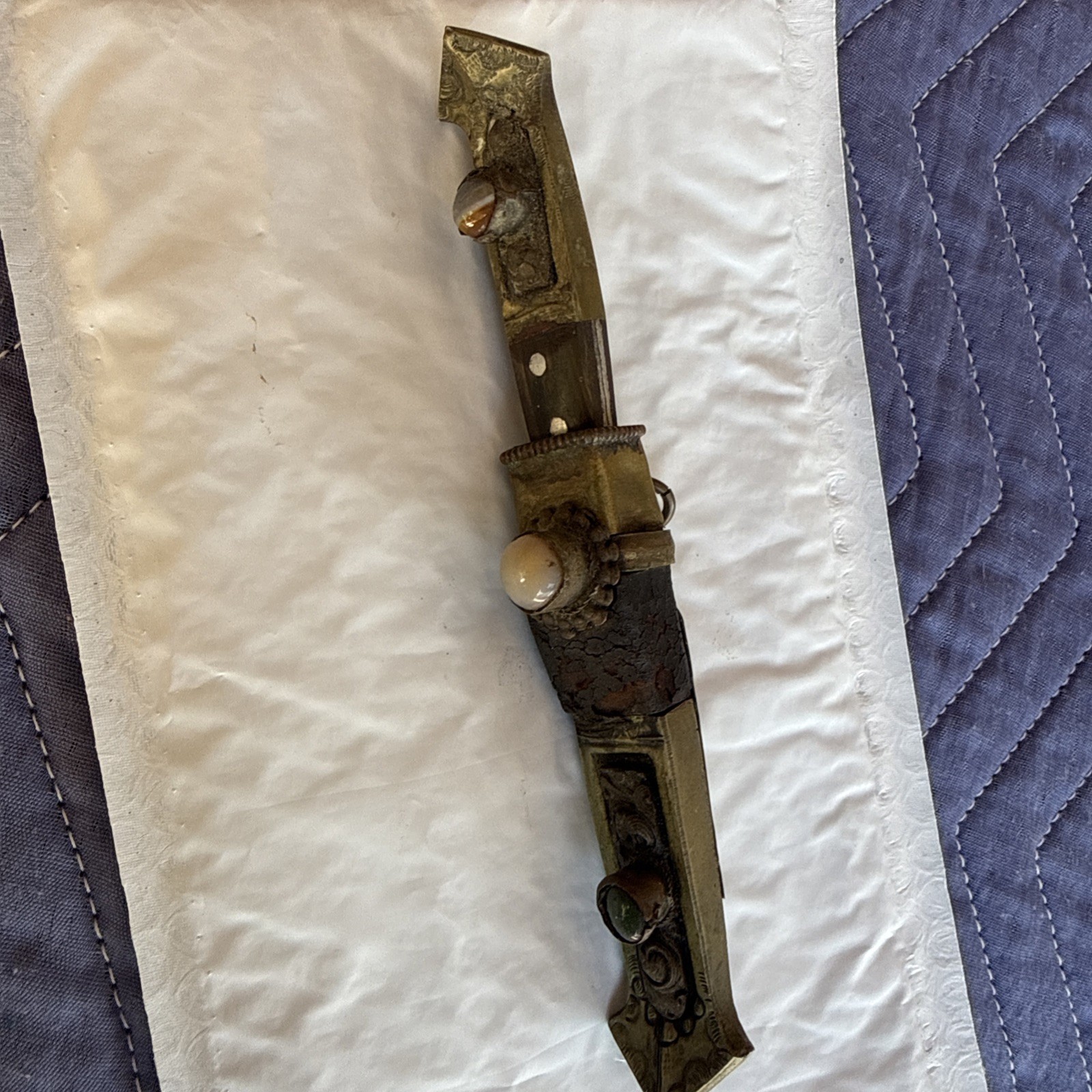 VTG ANTIQUE RARE Cultural TIBETAN BHUTAN Metal KNIFE DAGGER Lothi Tribal