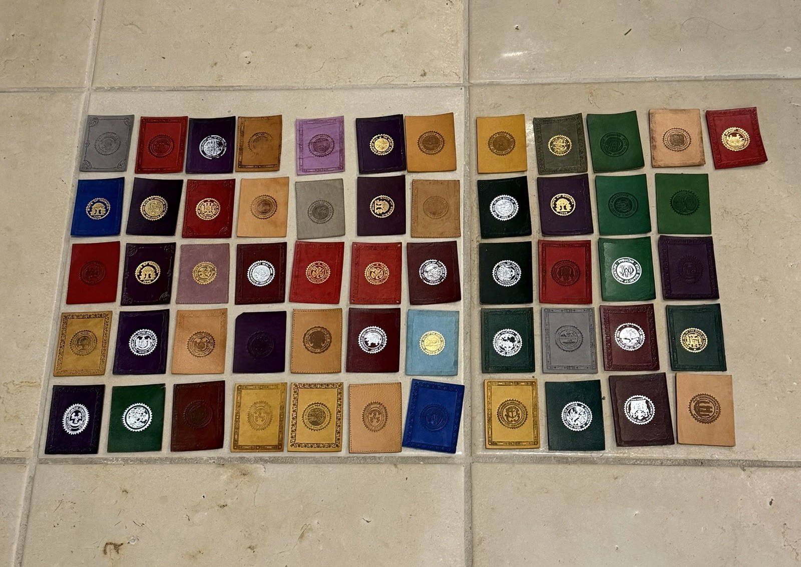 Tobacco Leather Stamped Embossed State Seals Lot X54 Seal 1910s