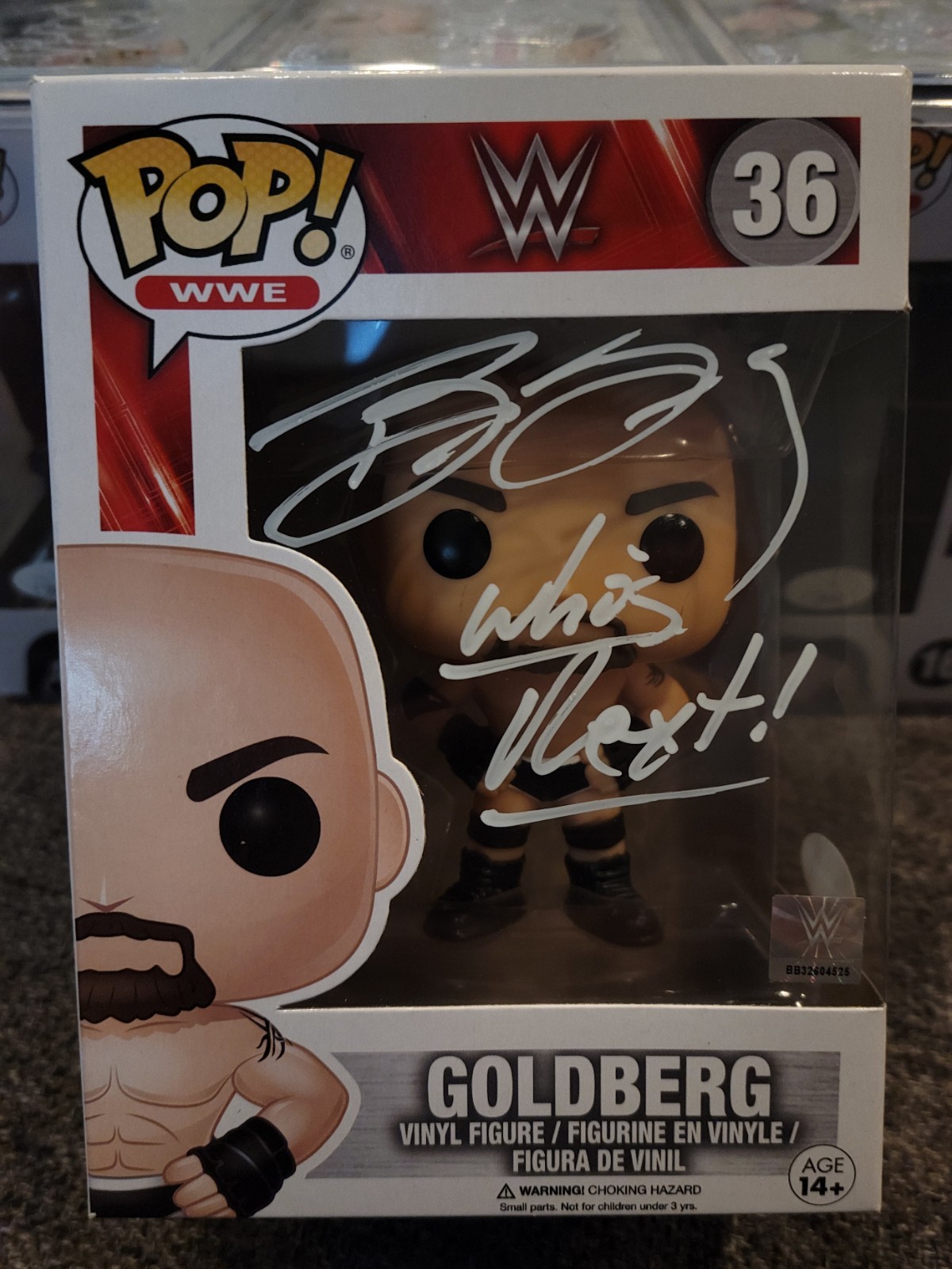 Funko POP WWE 36 Signed By Bill Goldberg w/ \