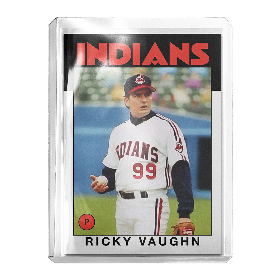 Custom Ricky Vaughn Major League Cleveland Indians Novelty 1986 Baseball Card