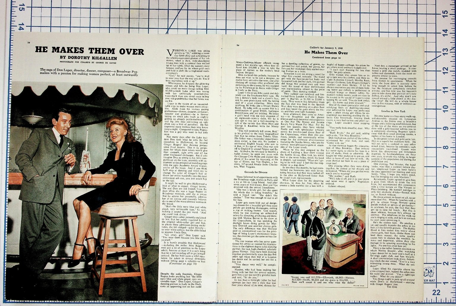 1953 Collier's Magazine Page Don Loper Hollywood Fashion Article Vintage
