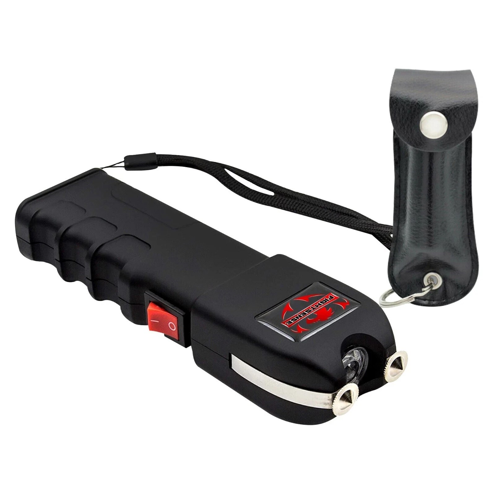 FIGHTSENSE Heavy Duty Rechargable StunGun withLED Flashlight &Pepper Spray COMBO
