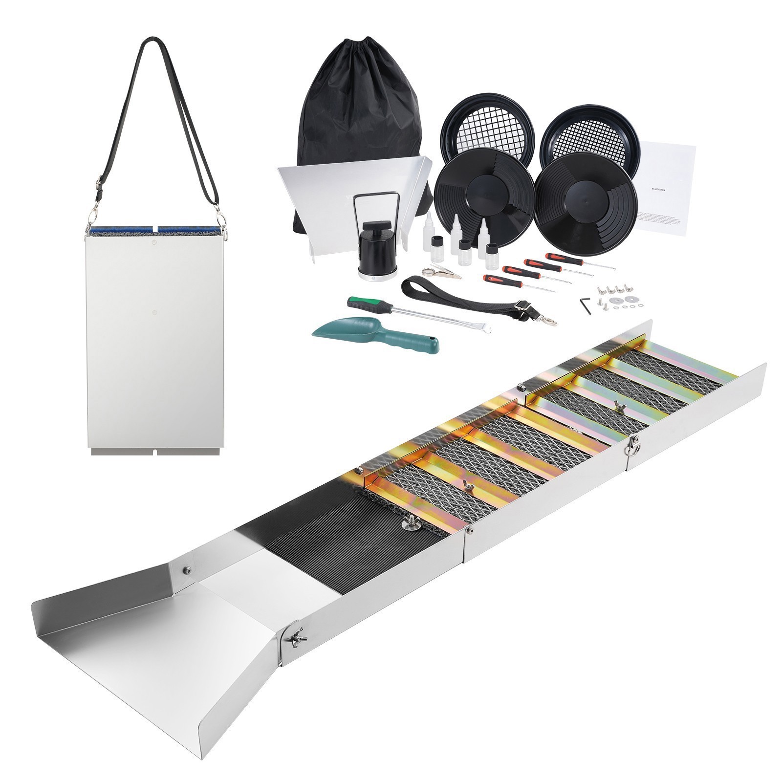 23 PCS Gold Panning Kit With Sluice Box 50\ 23 PCS Gold Panning Kit With Sluice Box 50\
