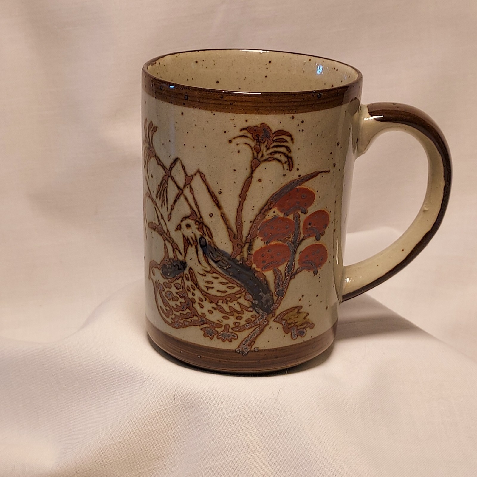 Otagiri Partridge Mug Stoneware Wildlife 1970s Rare Partridge Mug Cup VINTAGE