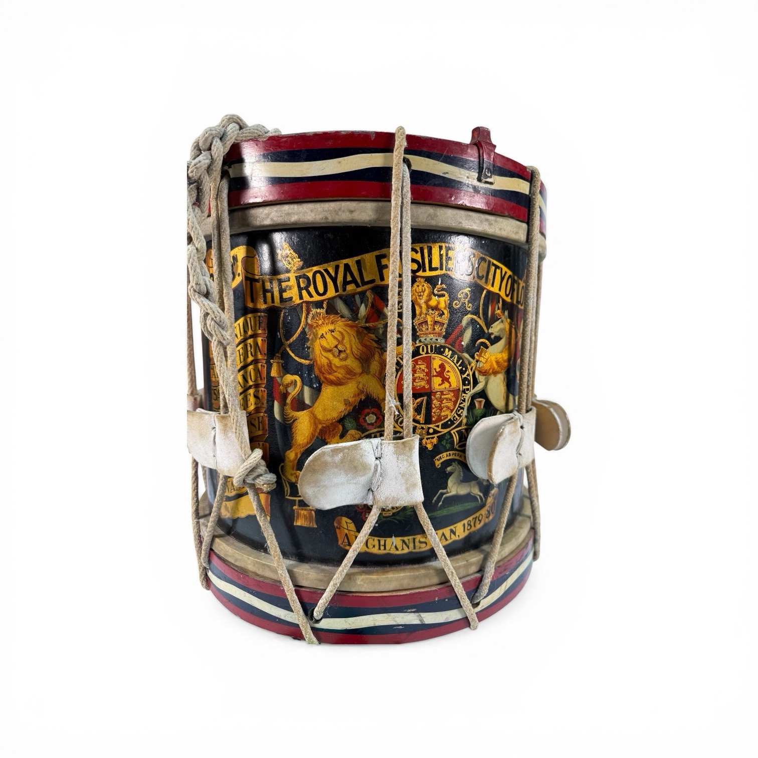 Antique Royal Fusiliers Regimental Side Drum George Potter & Co Aldershot c1920s