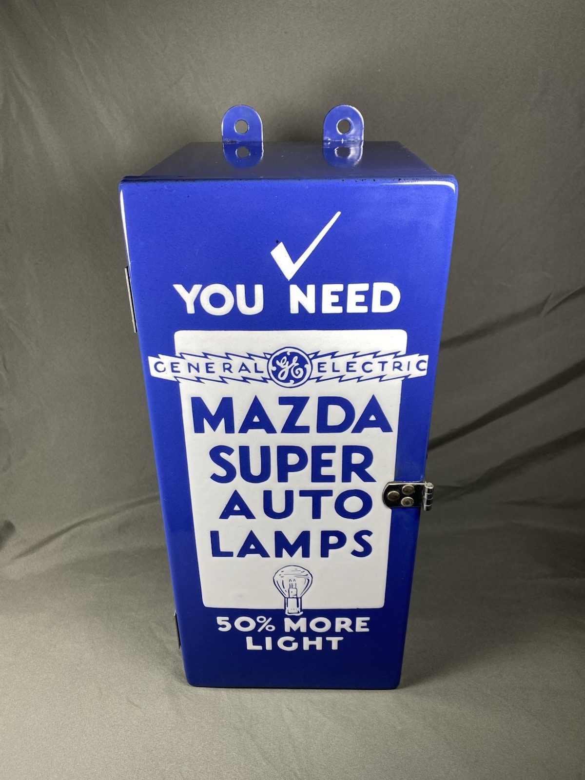 Vintage General Electric Super Mazda Auto Lamps Porcelain Store Display Sign Box