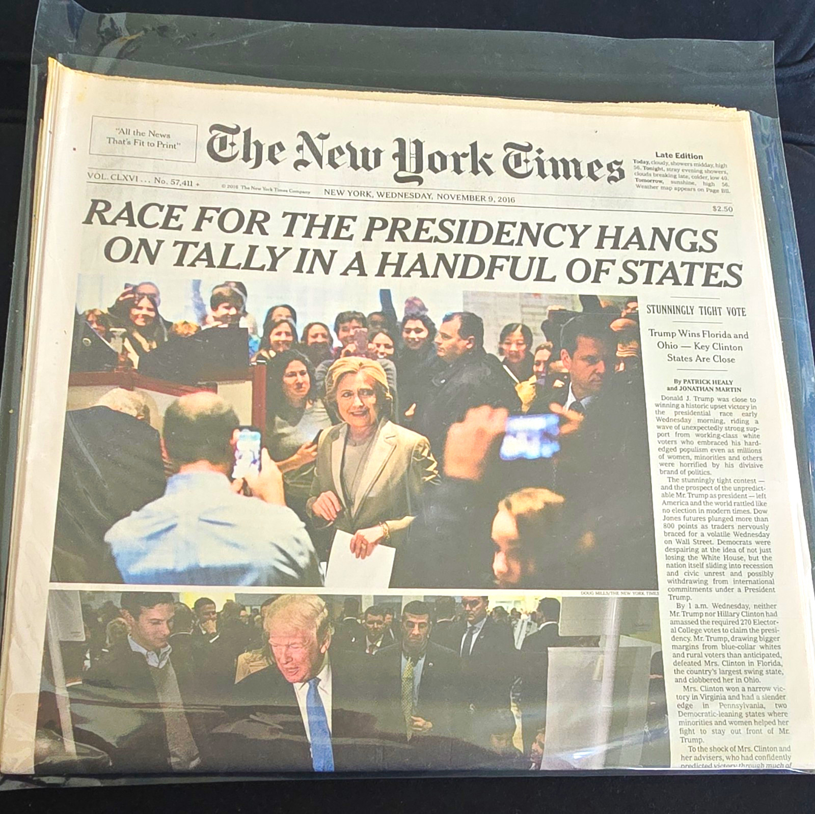 The New York Times Late Edition November 9, 2016 - Race for Presidency