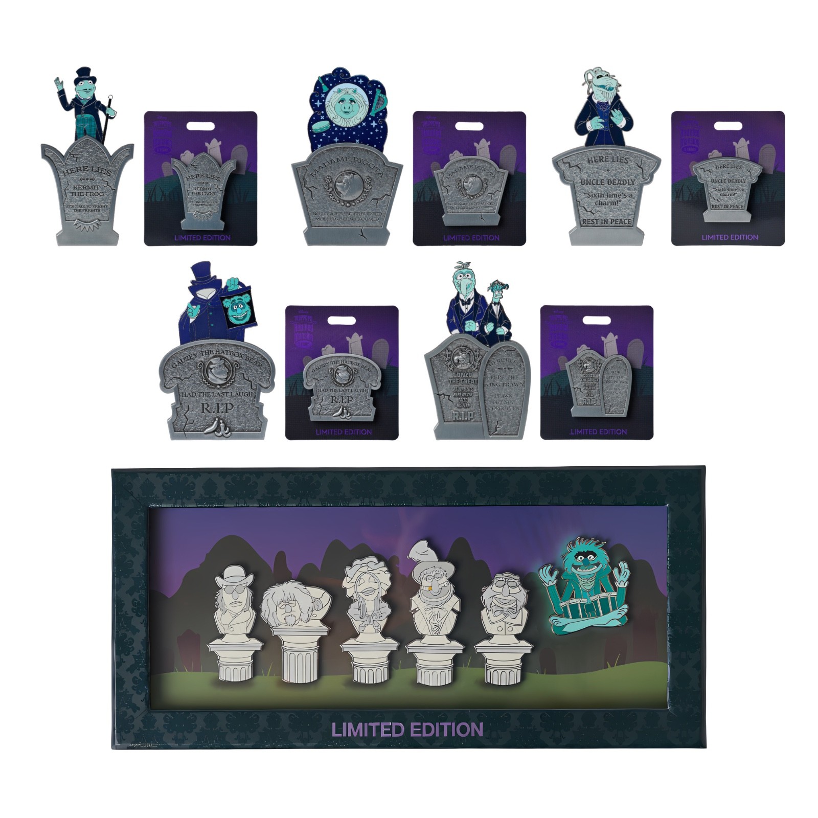 WDI MOG Muppets 5 Year Anniversary Haunted Mansion Complete 6 Pin Set LE750