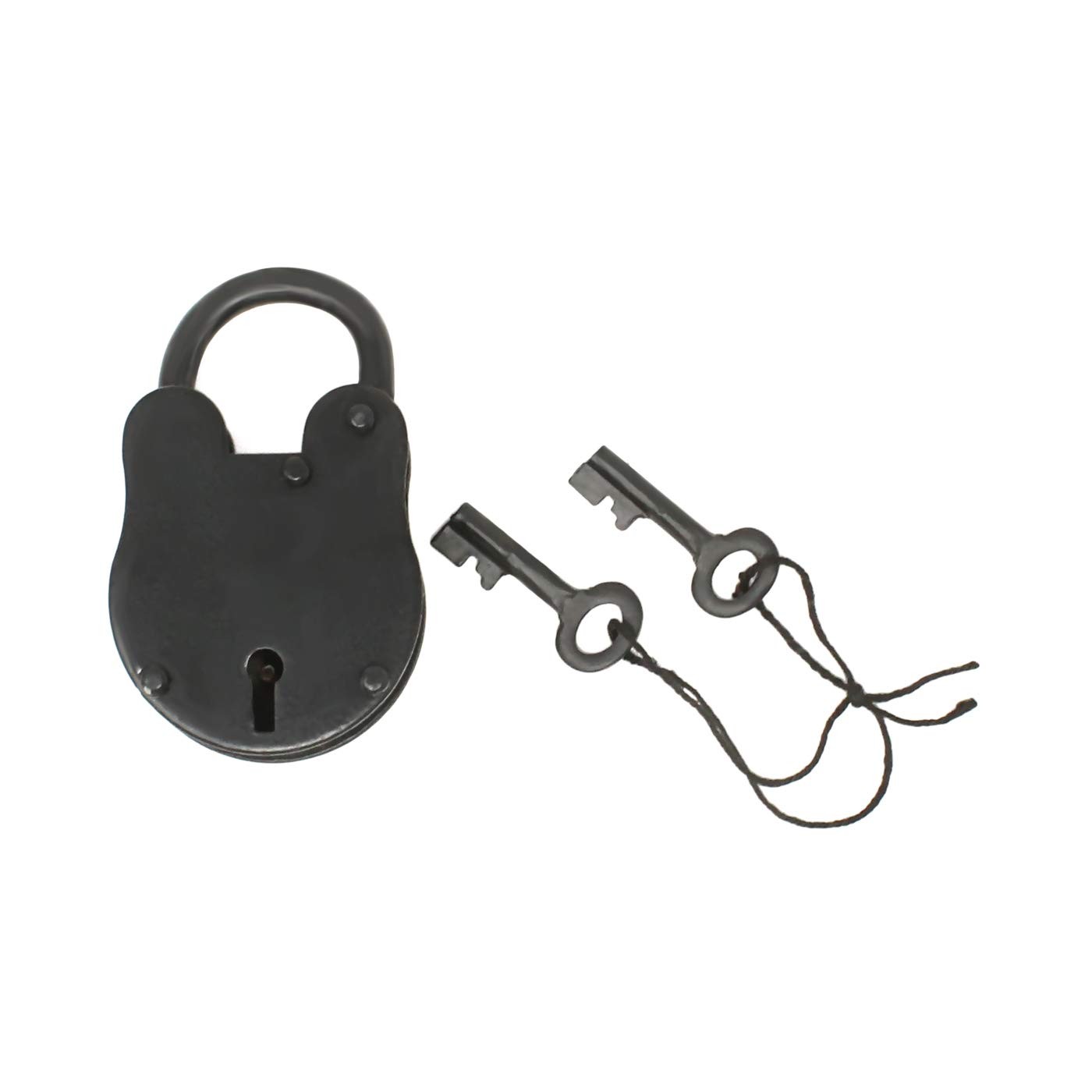 Nautical Cove Antique Solid Iron Lock with Skeleton Keys - Pirate Treasure Lo...
