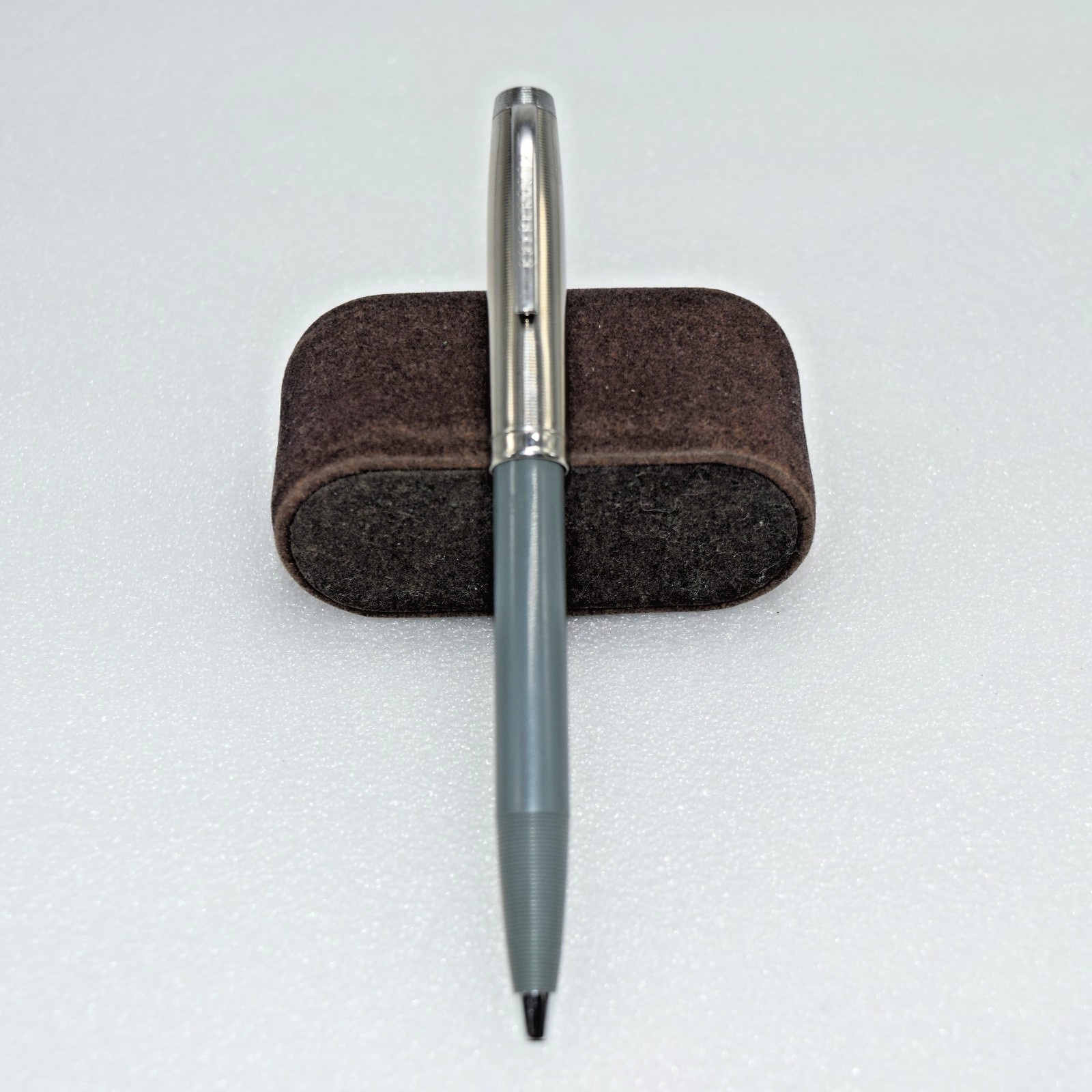 Pristine 60s Vintage USA Esterbrook Phaeton 300 Grey/Chrome Ballpoint Pen