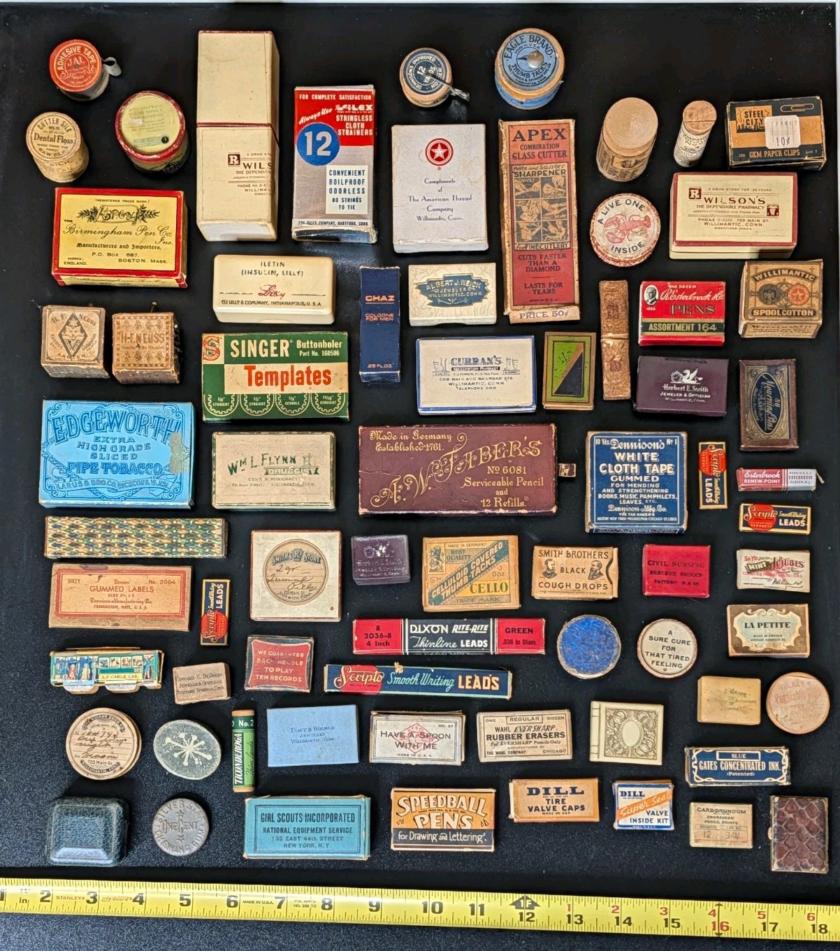 Huge Antique Advertising Lot 70+ Drugstore General Store Ephemera Boxes Tins