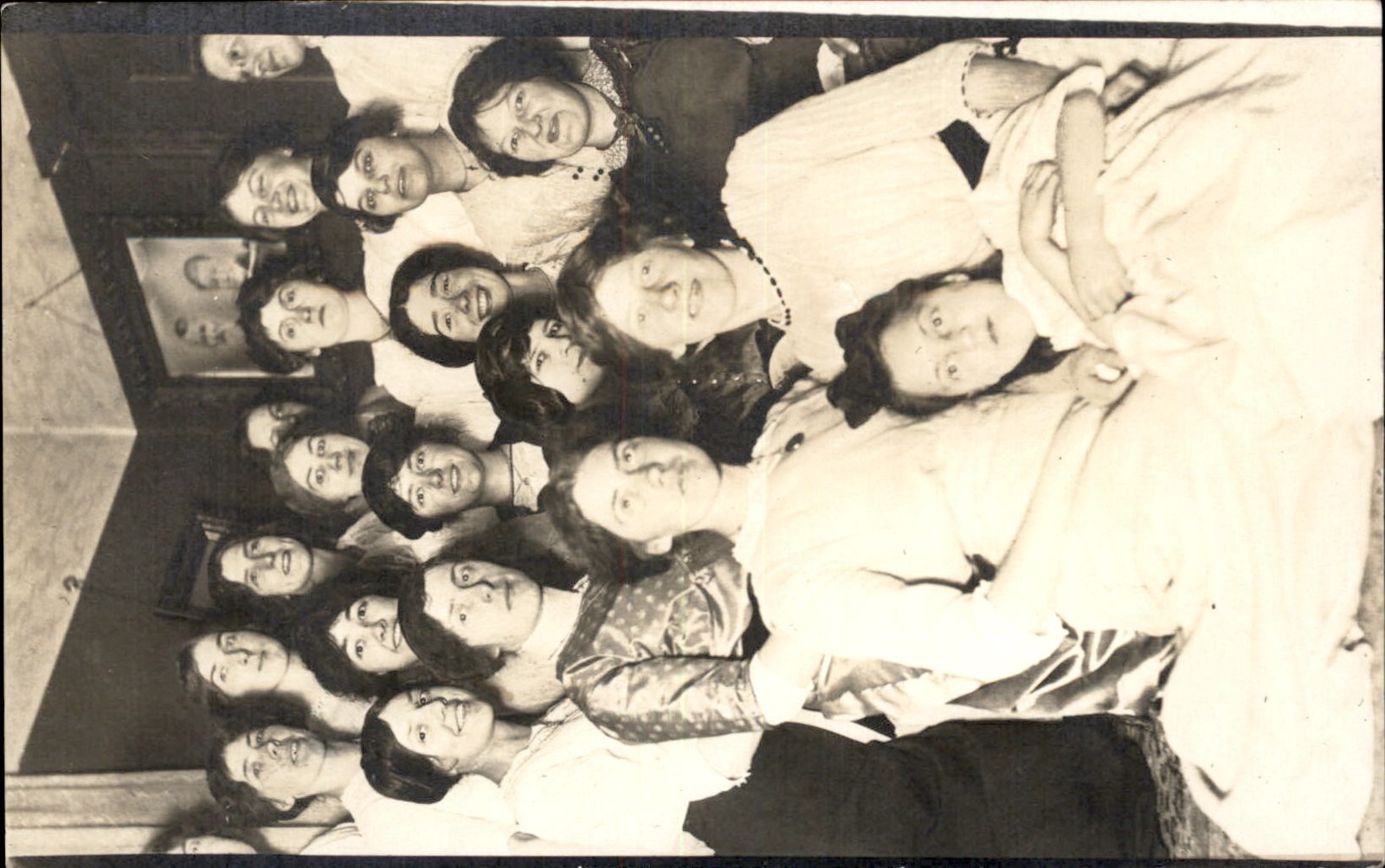 Group of women in Home Pretty Eyes c1910 Amateur Photography RPPC Postcard bhn