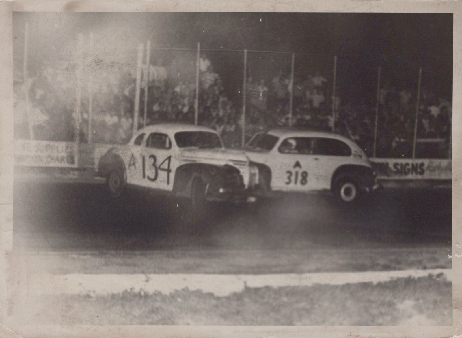 Tony Bush George Greig stock car crash Long Island NY 1950s - Himes Estate Photo
