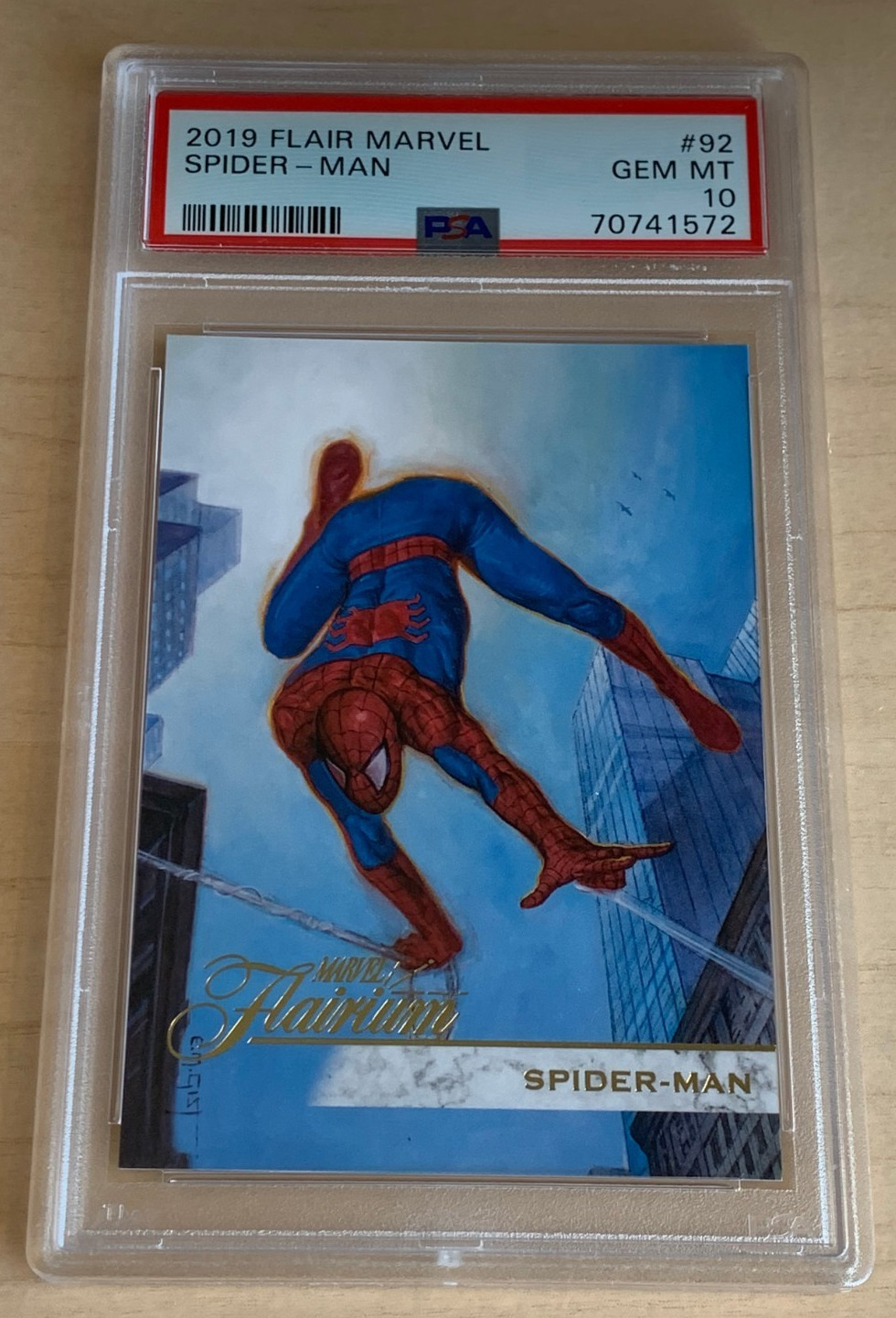 2019 Flair Marvel #92 Flarium 💎 SPIDER-MAN 💎 PSA 10 GEM MINT 💎