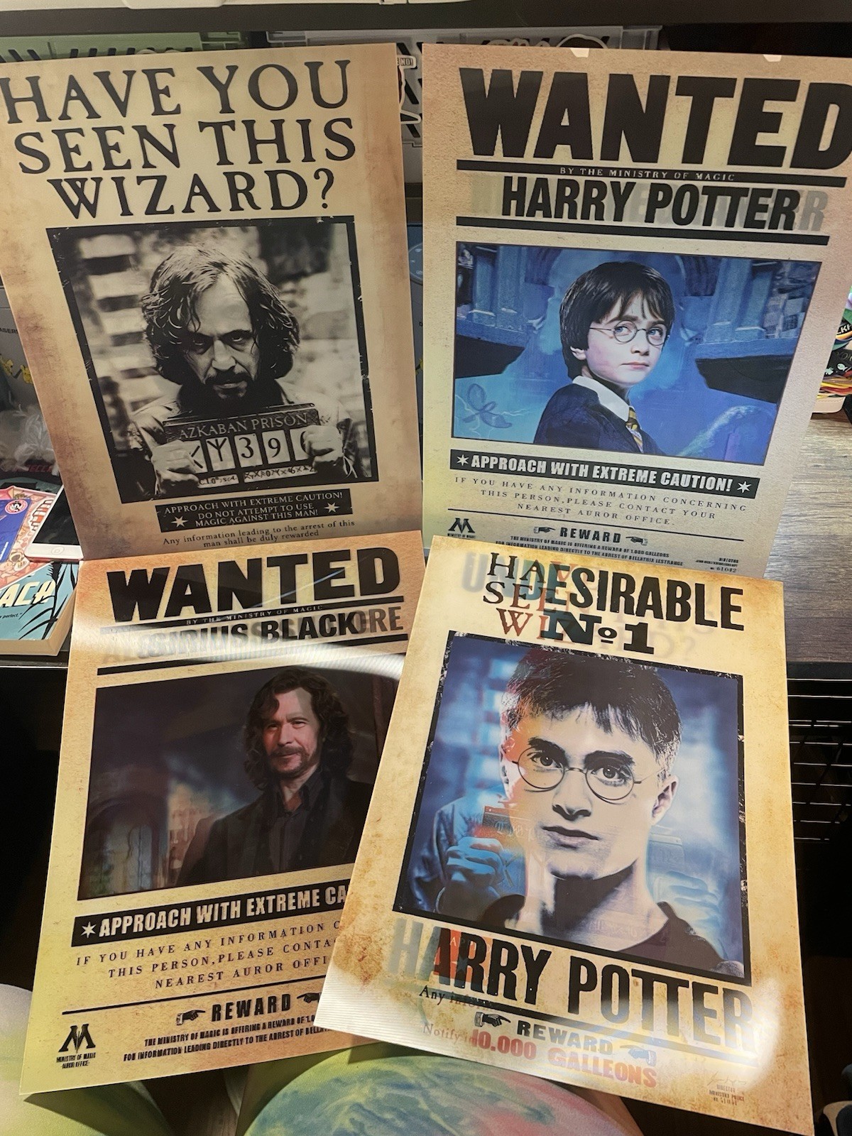 Set Of 4 Harry Potter Lenticular (moving) Plastic Posters