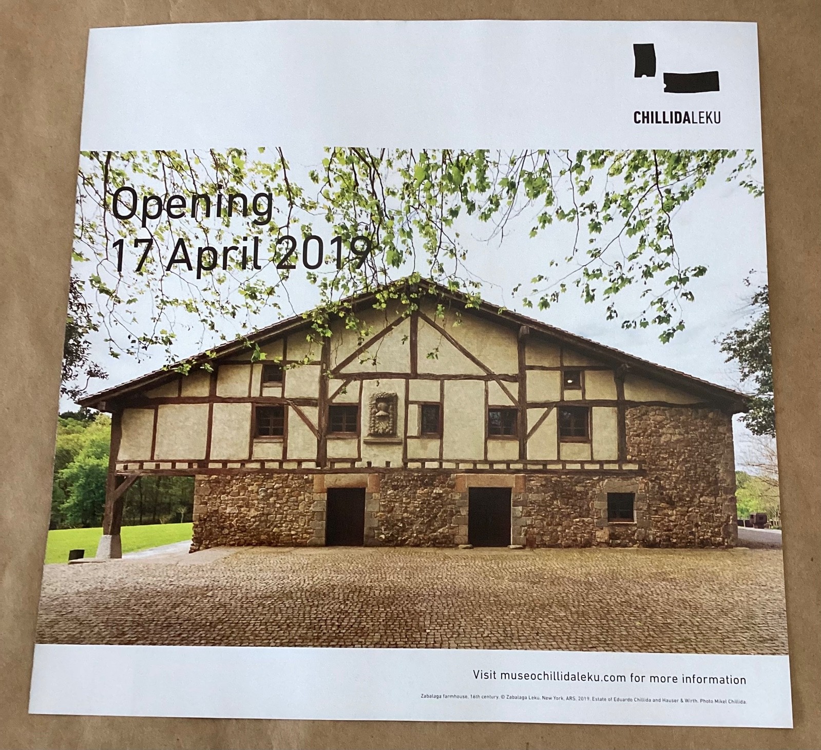 Eduardo Chillida Leku gallery exhibition ad 2019 art vtg magzine print Zabalaga