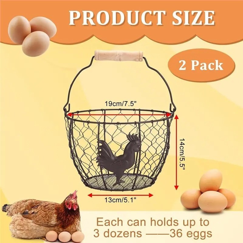 2PCS Rustic Farmhouse Egg Baskets 8\