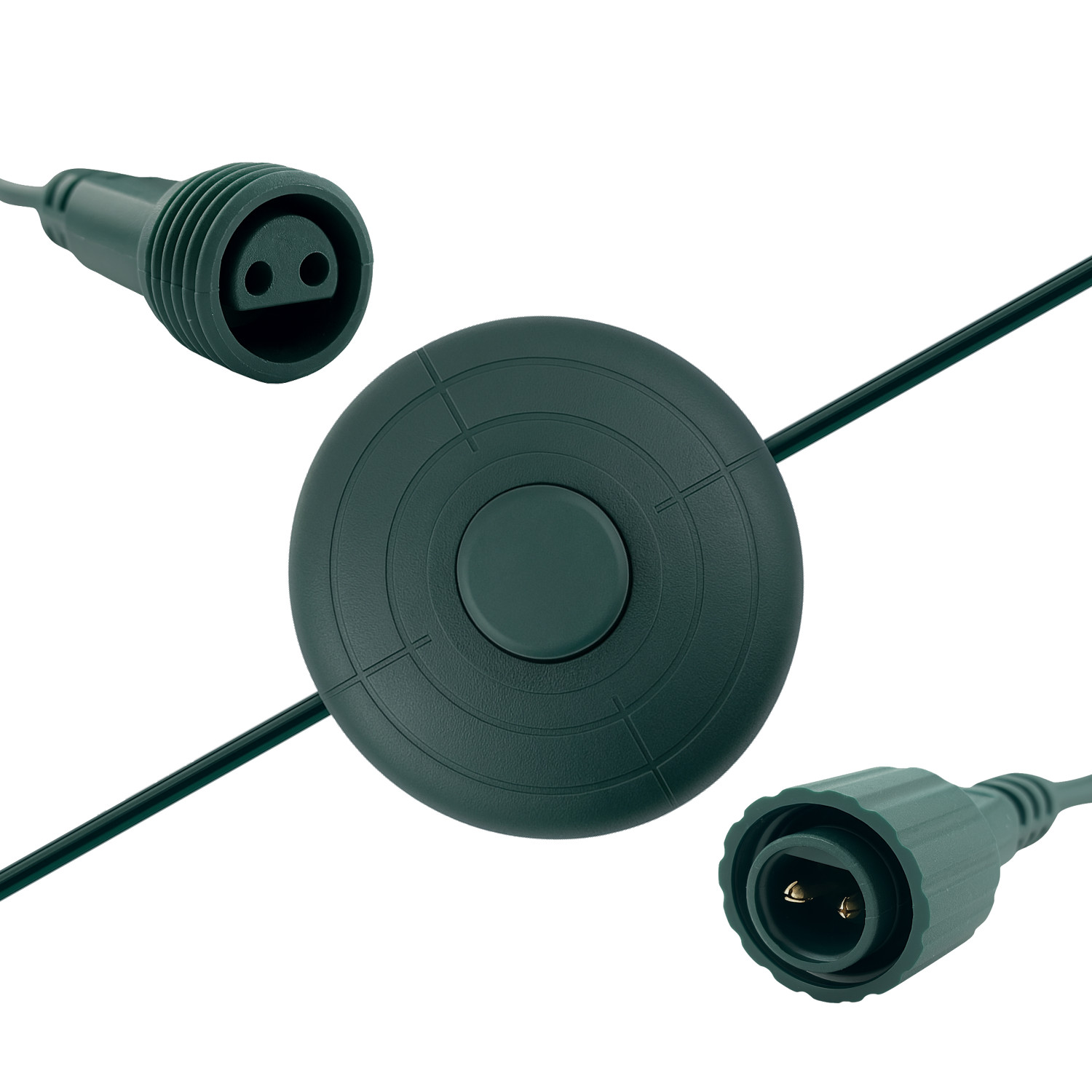 Replacement 6FT Power Cord Foot Switch for Christmas LED Lights 15mm 5/8in Plug