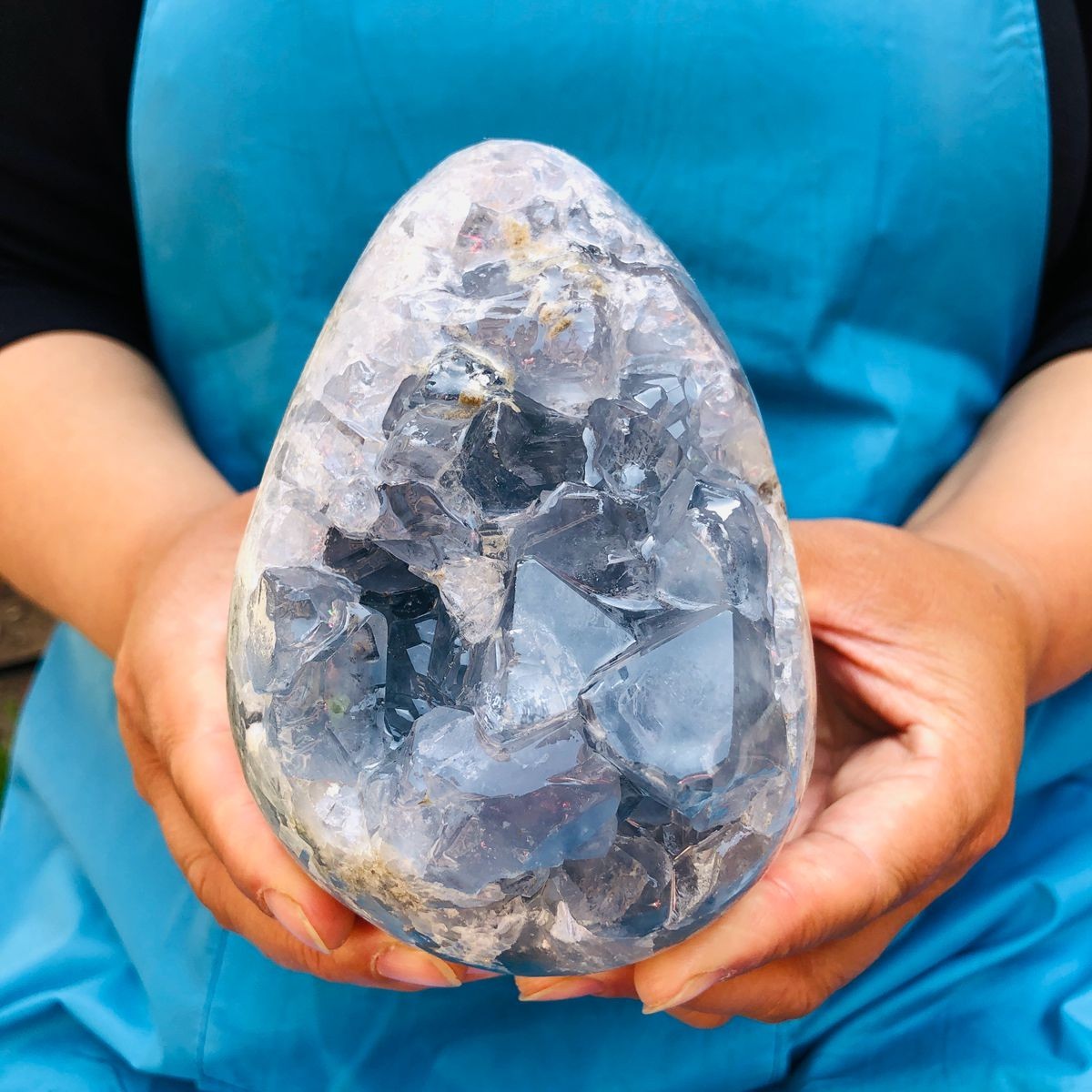 4.33 LB Large Natural Celestite Geode Crystal Cluster Healing Specimen 4554