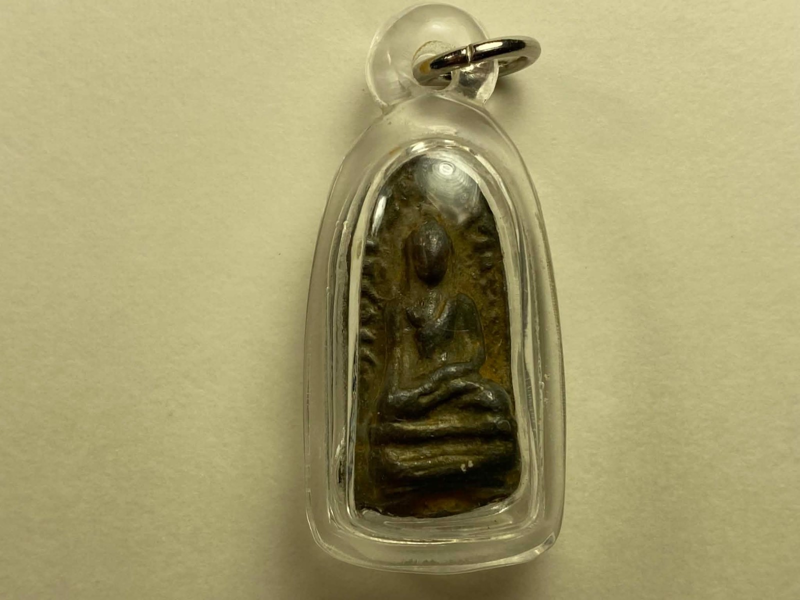 Small  Vintage Thai Metal Buddha Amulet in Acrylic Case with New 20\