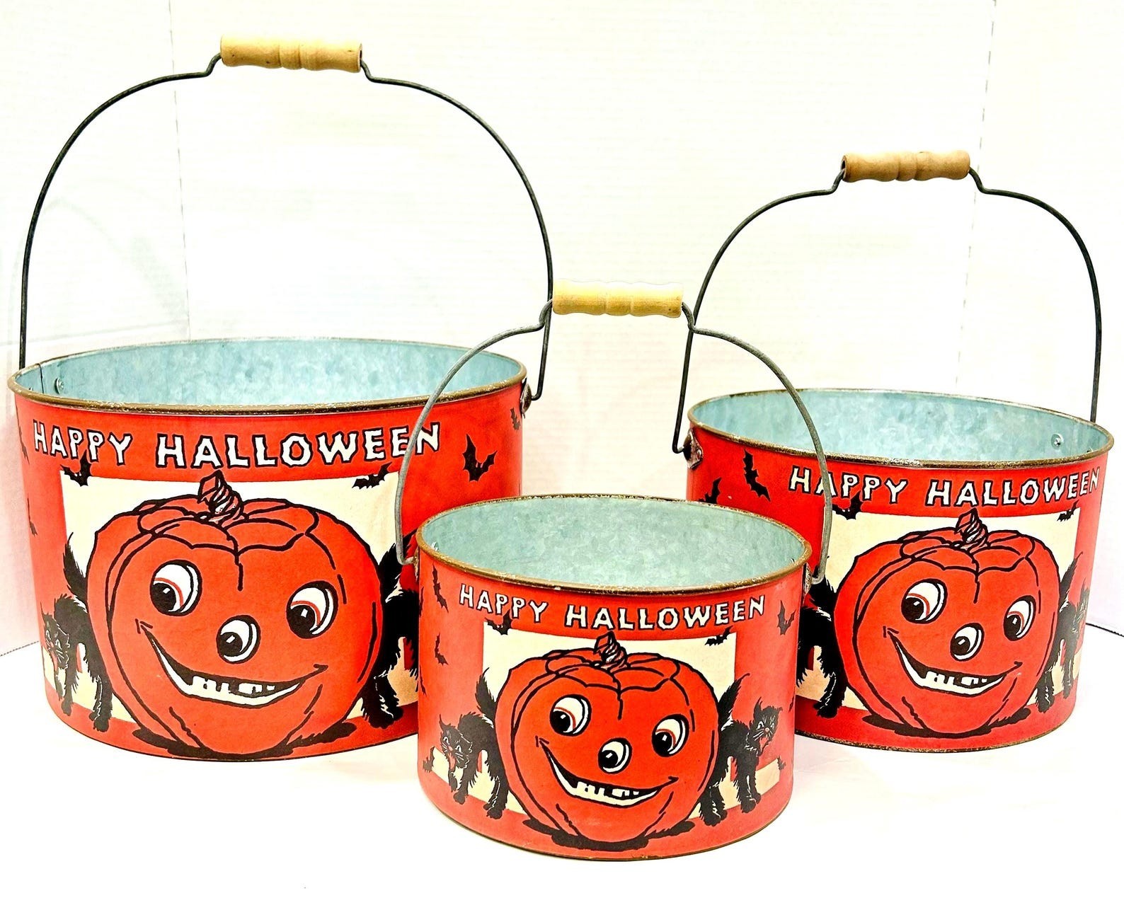 Halloween Treat Bucket Set Vintage Style