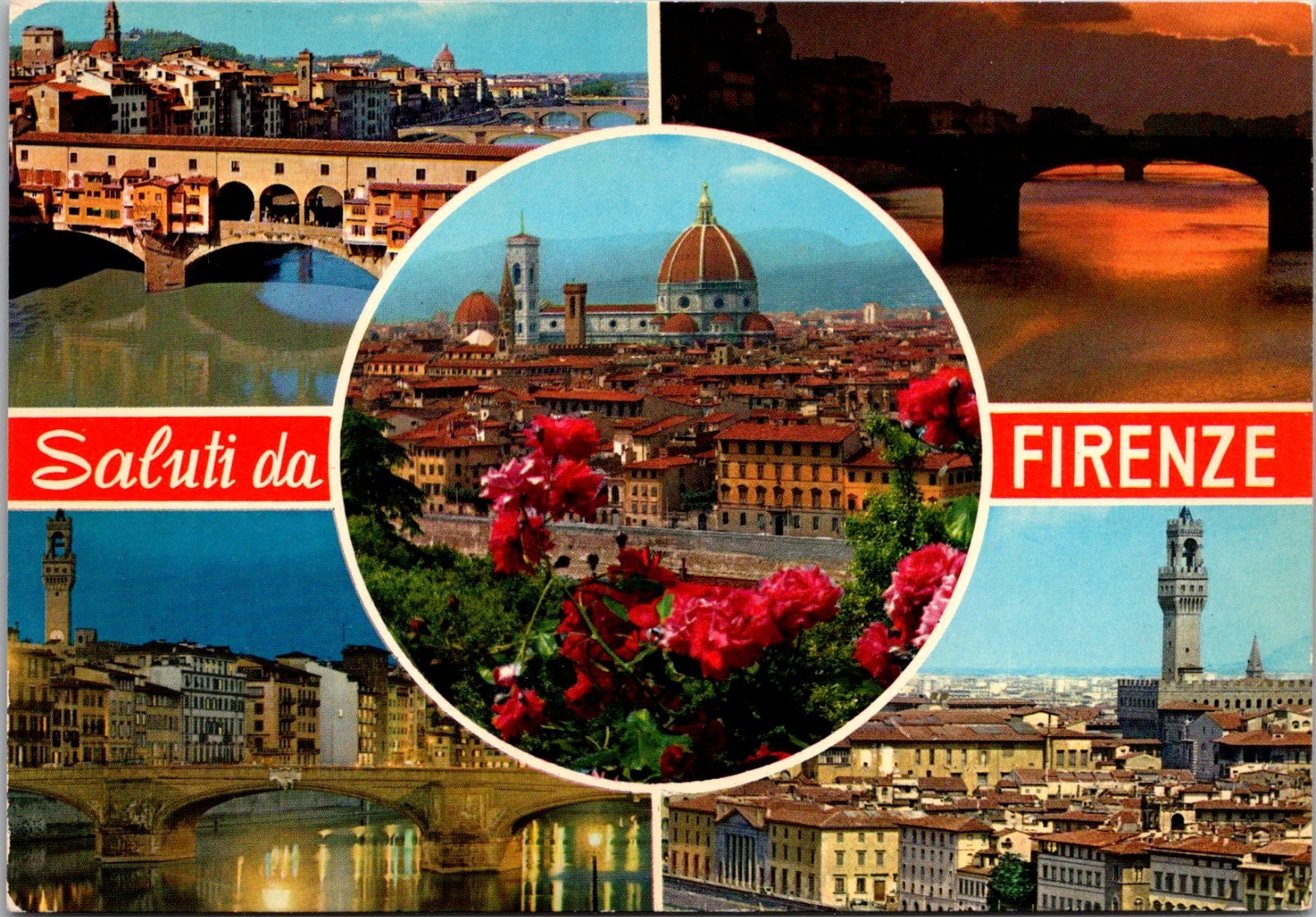 Multi- Panel Saluti Da Firenze Florence Cathedral IT Vintage Postcard TPQ27