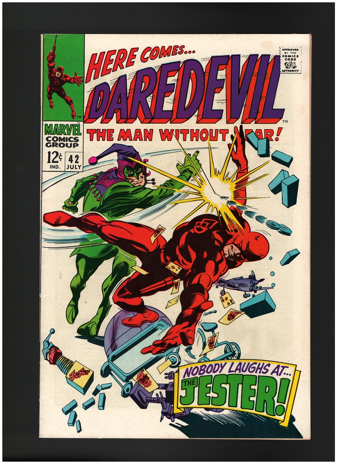 DAREDEVIL # 42 ( 1968 ) 1ST APP: JESTER  MARVEL COMICS SHARP COPY
