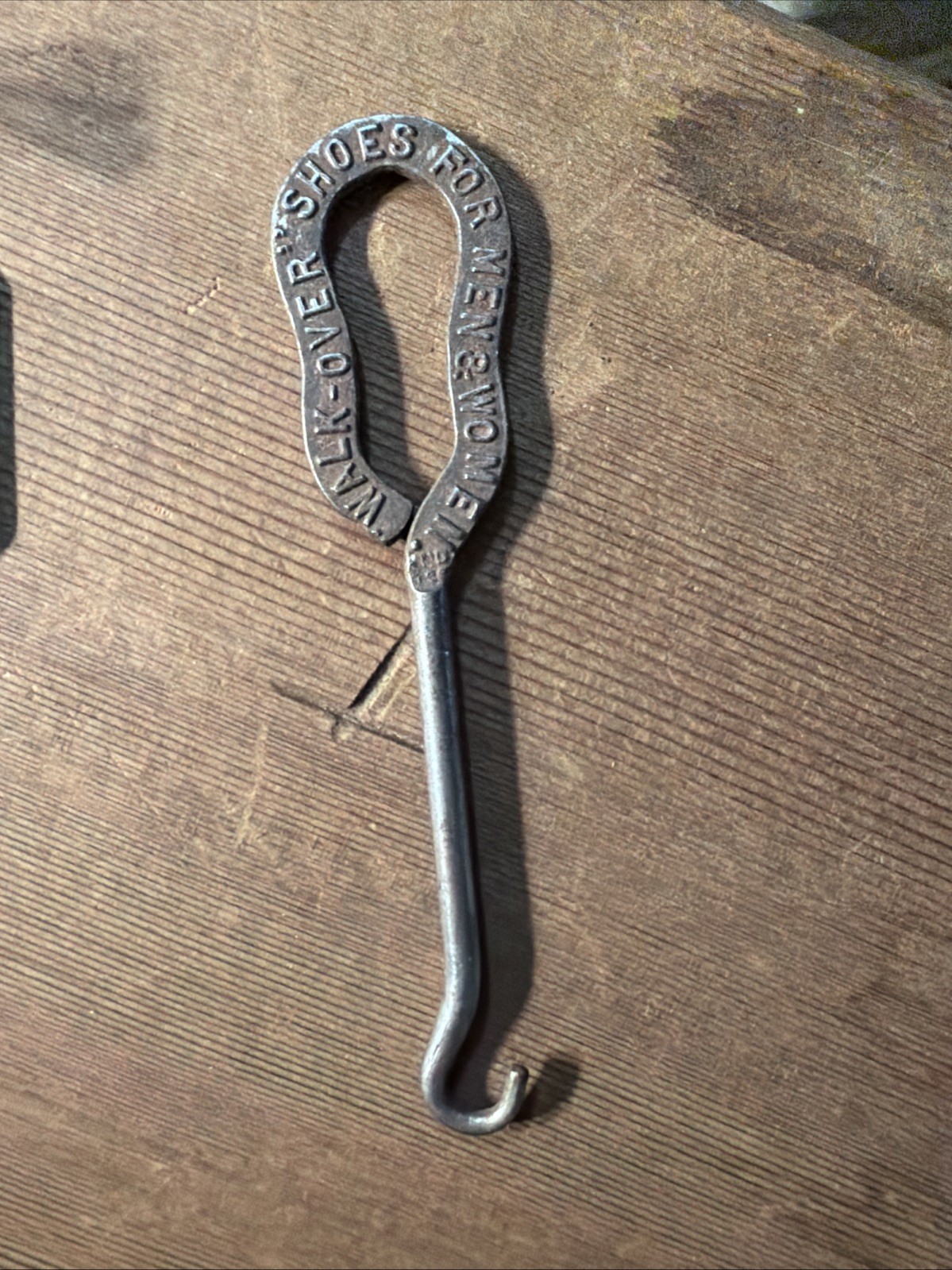 Antique Victorian Advertising Shoe Hook Compliments The Beacon Shoe Store