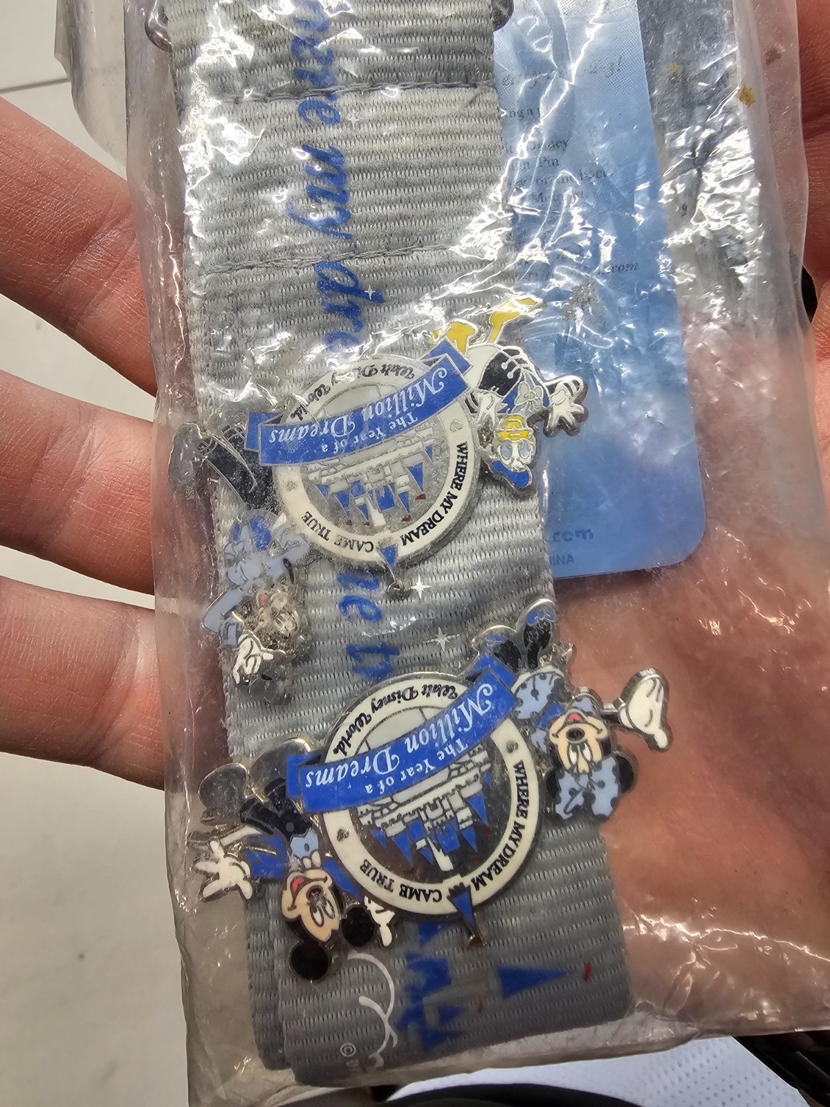 Walt Disney World Lanyard with Pins Brand New (The Year of a Million Dreams)