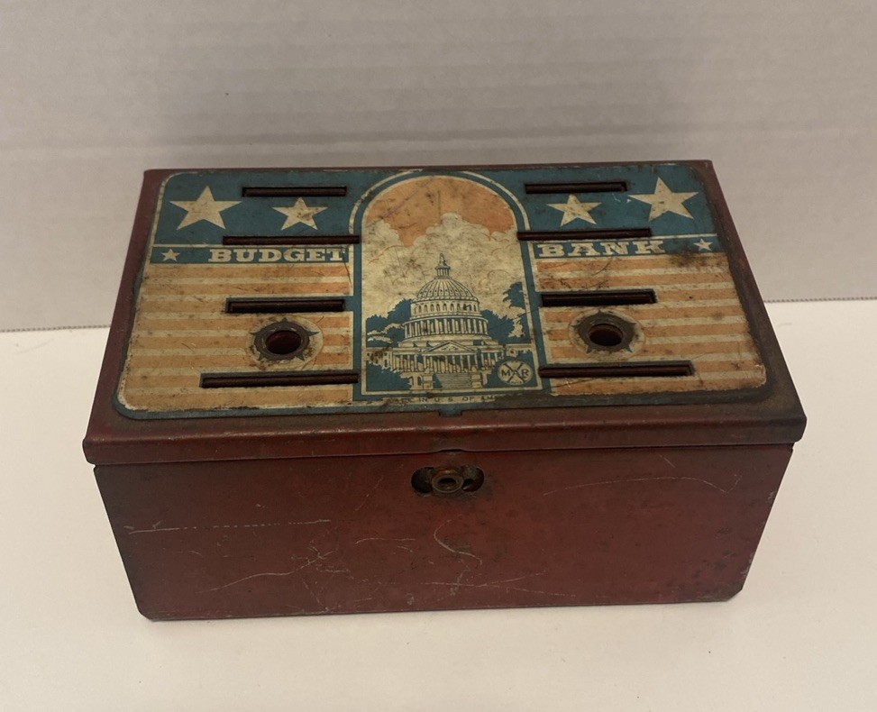 Budget Bank Marx Toys Metal Vintage Patriotic Washington DC Capital 1940\'s
