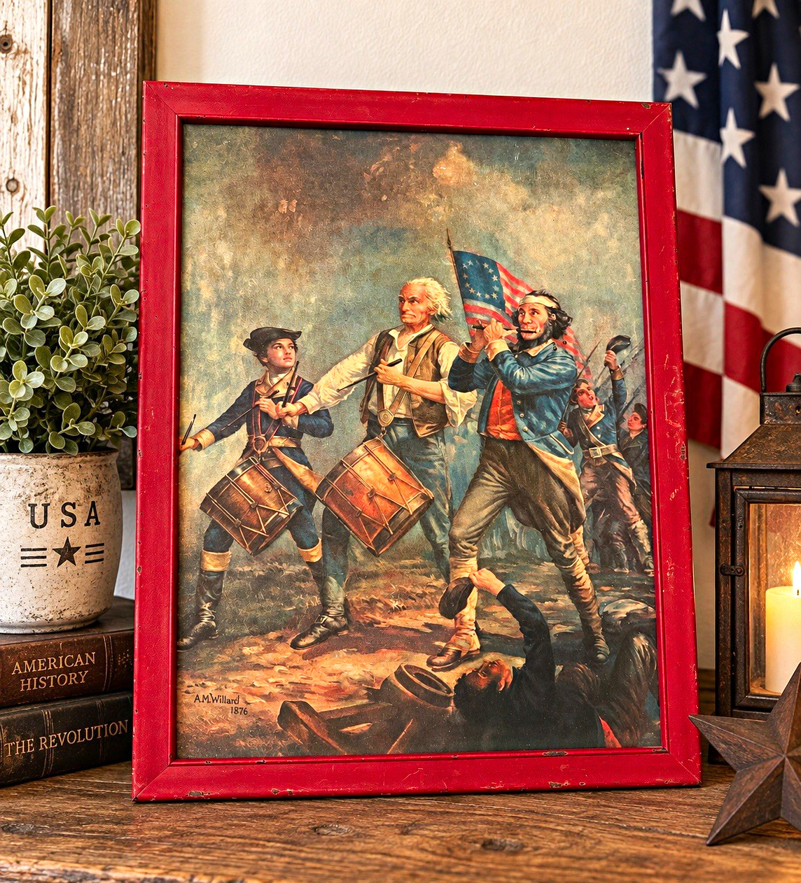 Vintage A.M. Willard Spirit of ’76 1876 Framed Print Americana Revolutionary War