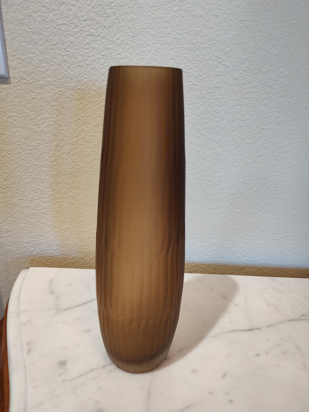 Beautiful Vintage Large  Brown Frosted Vertical Vase AL_0000081