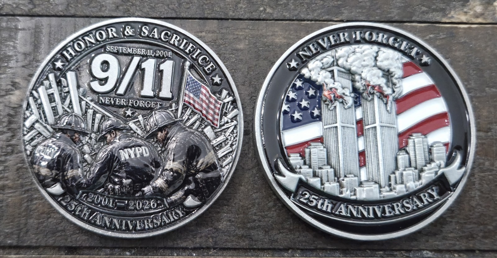 911 25th Anniversary Never Forget Heroes Challenge Coin 9/11 World Trade Centers 911 25th Anniversary Never Forget Heroes Challenge Coin 9/11 World Trade Centers