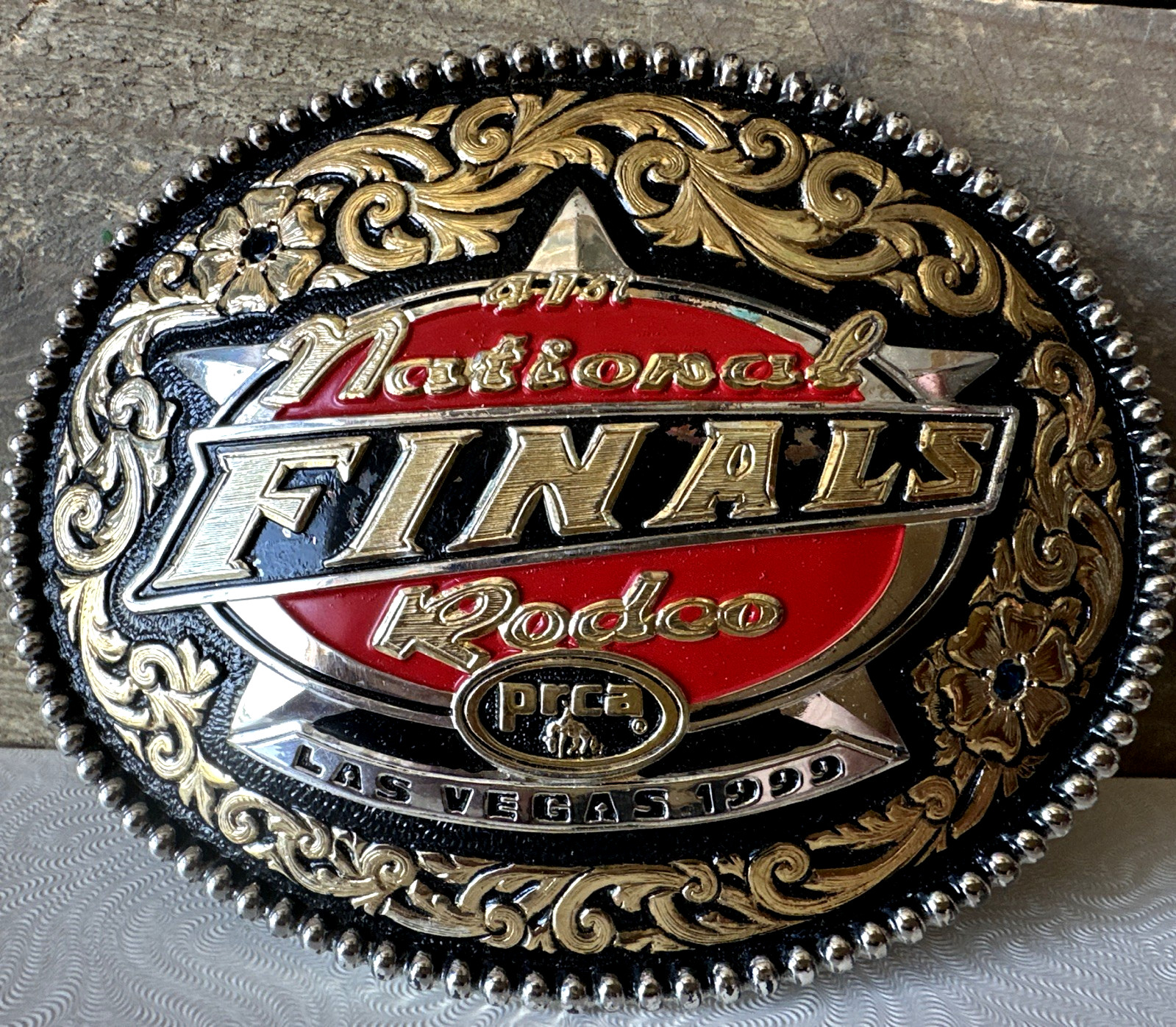 PRCA ProRodeo National Finals Rodeo NFR 1999 Las Vegas Belt Buckle #1236