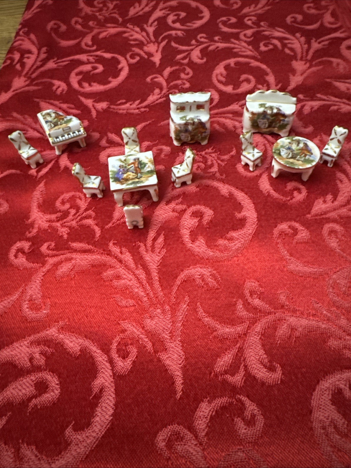 Limoges France Porcelain Miniature Furniture 12 piece set
