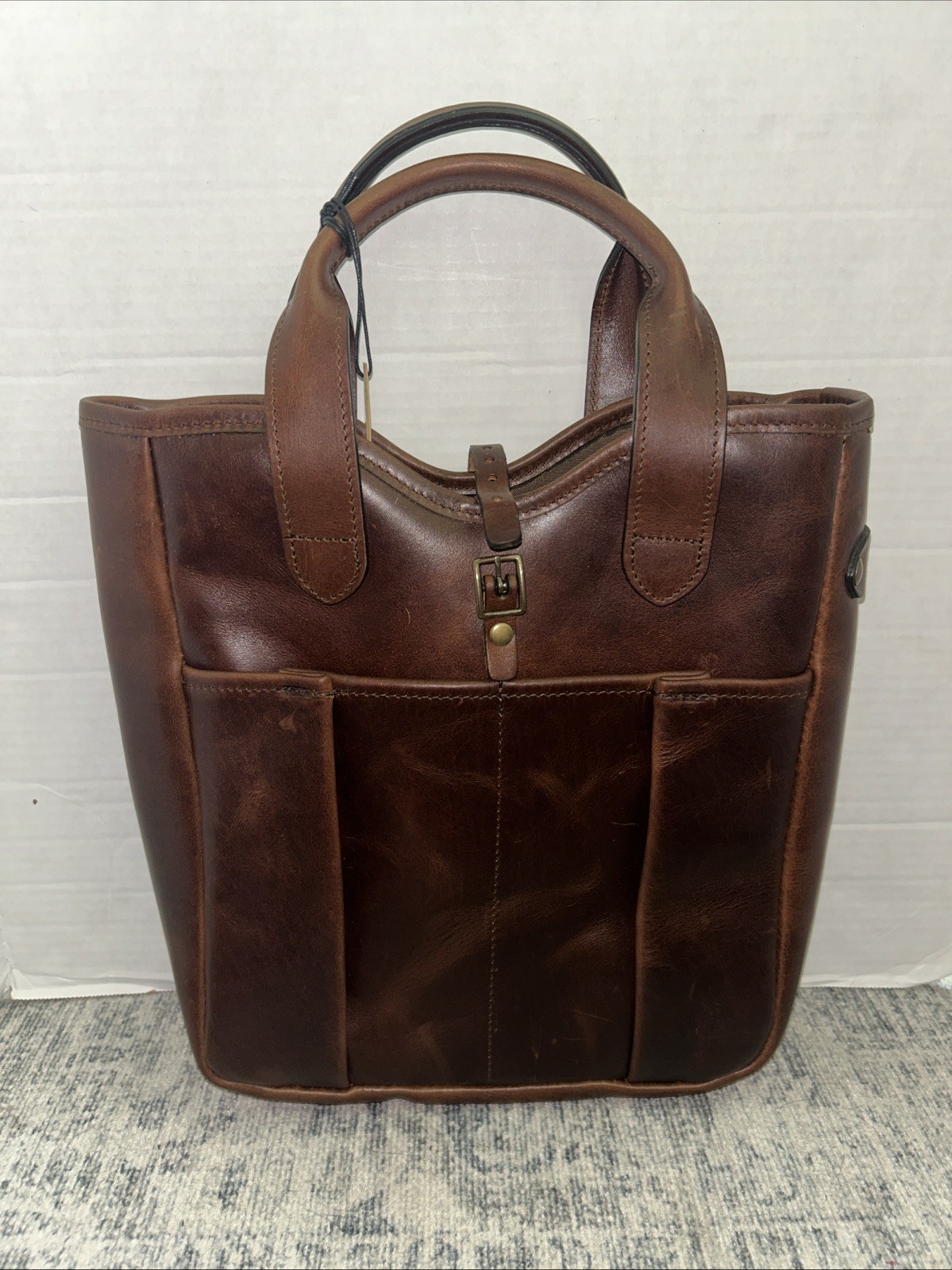 Tom Beckbe Leather Whiskey Bag Tote New