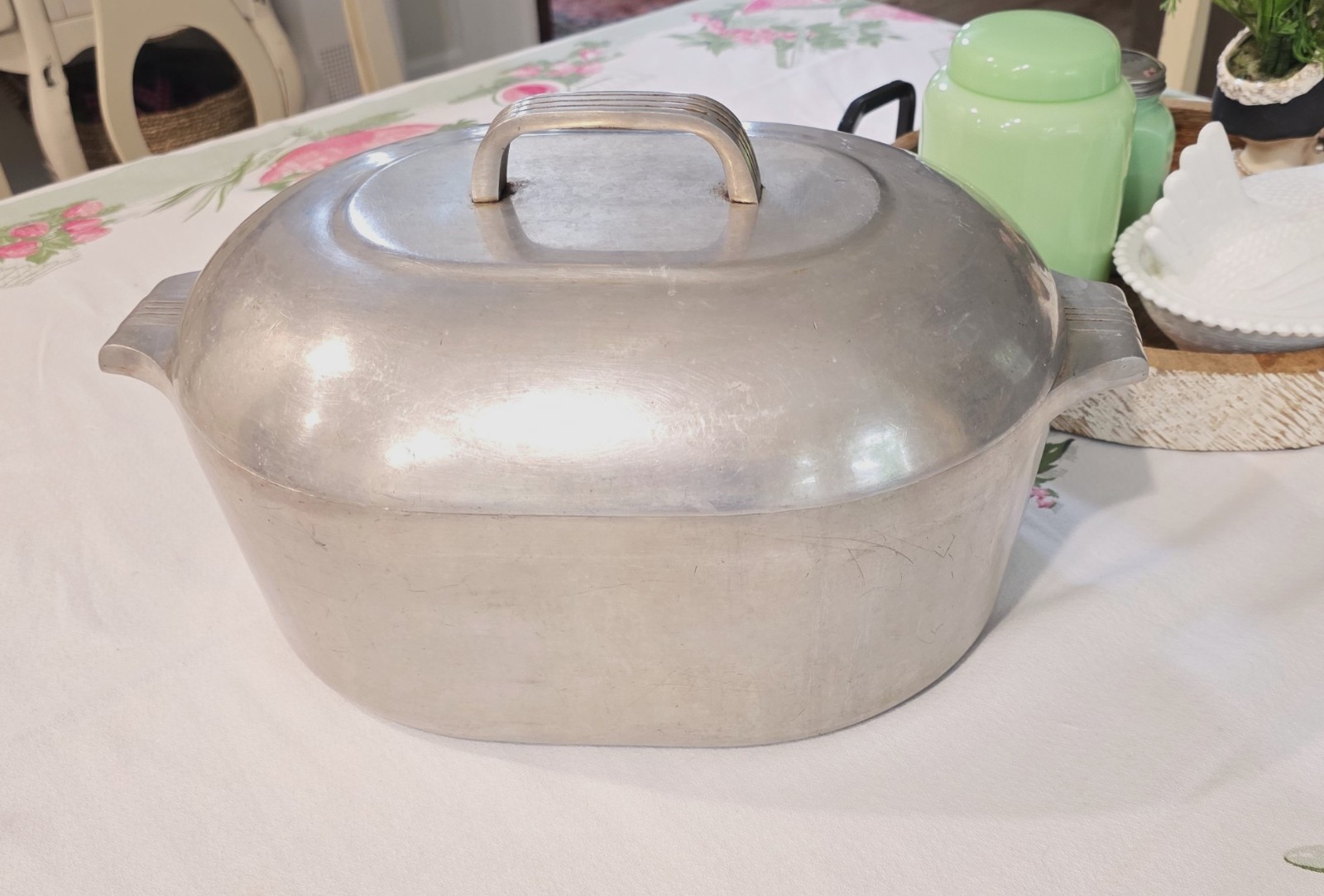 VTG Wagner Ware Sidney-O Magnalite 4265-M 8 Qt Oval Roaster Dutch Oven w/Lid