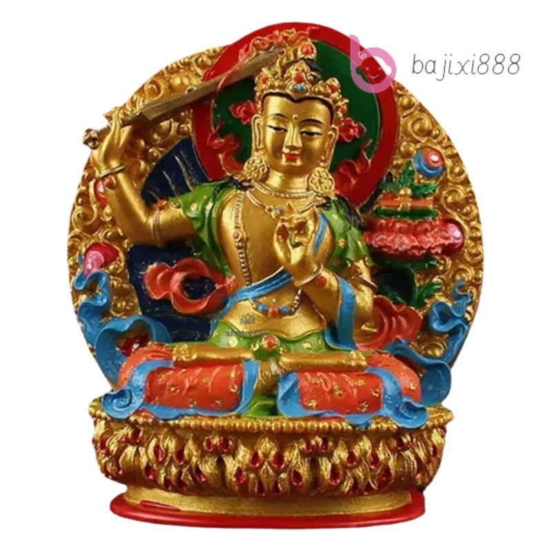 11.5cm Resin Handpainted Bodhisattva Manjusri Tibetan Buddha Auspicious Statue 11.5cm Resin Handpainted Bodhisattva Manjusri Tibetan Buddha Auspicious Statue