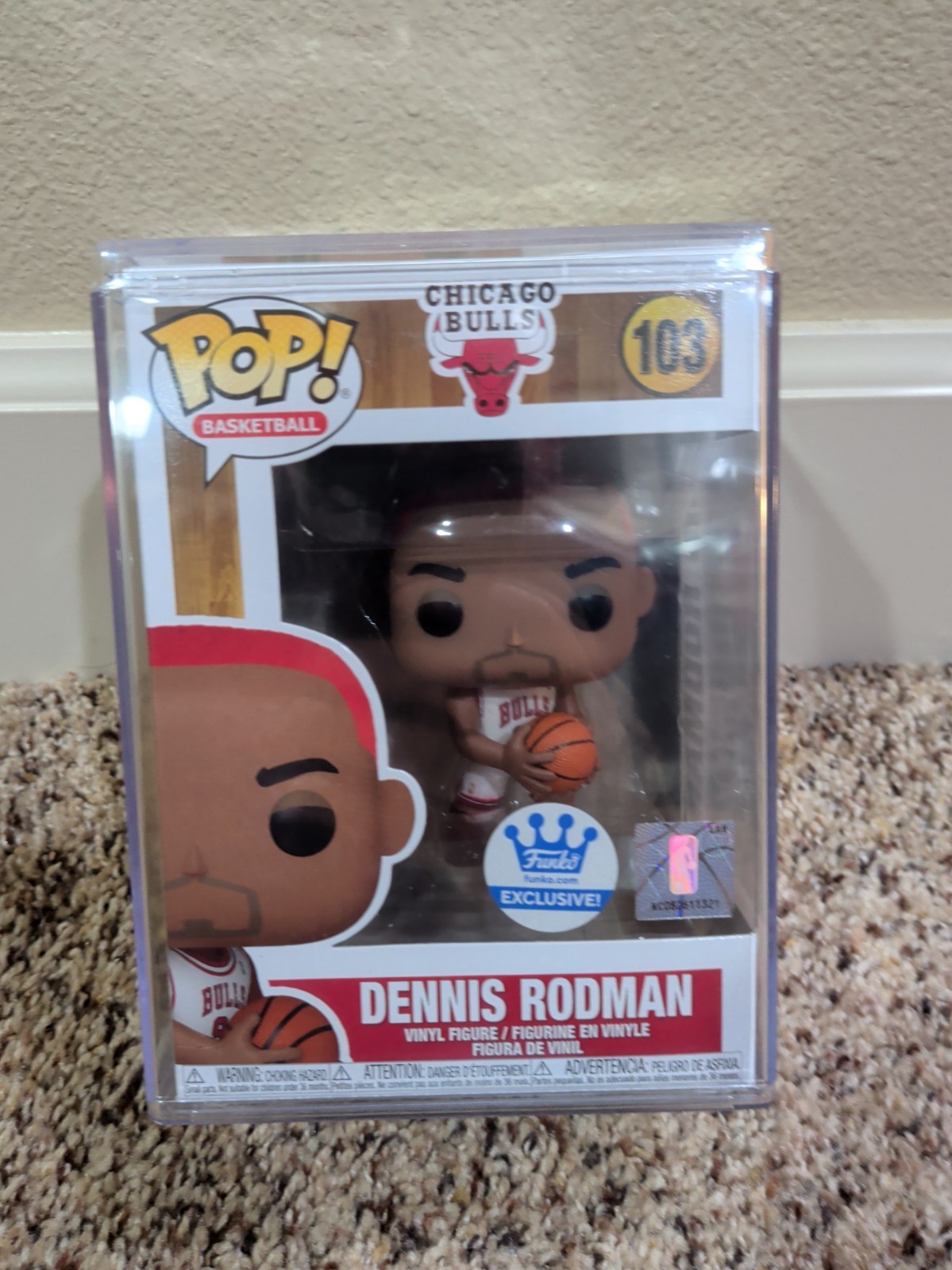 Funko Pop Dennis Rodman #103 Red Hair Chicago Bulls Sealed Hard Case