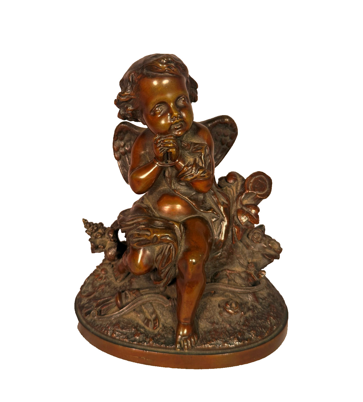 Antique 19th Century French Bronze Of Cupid Losing His Bow