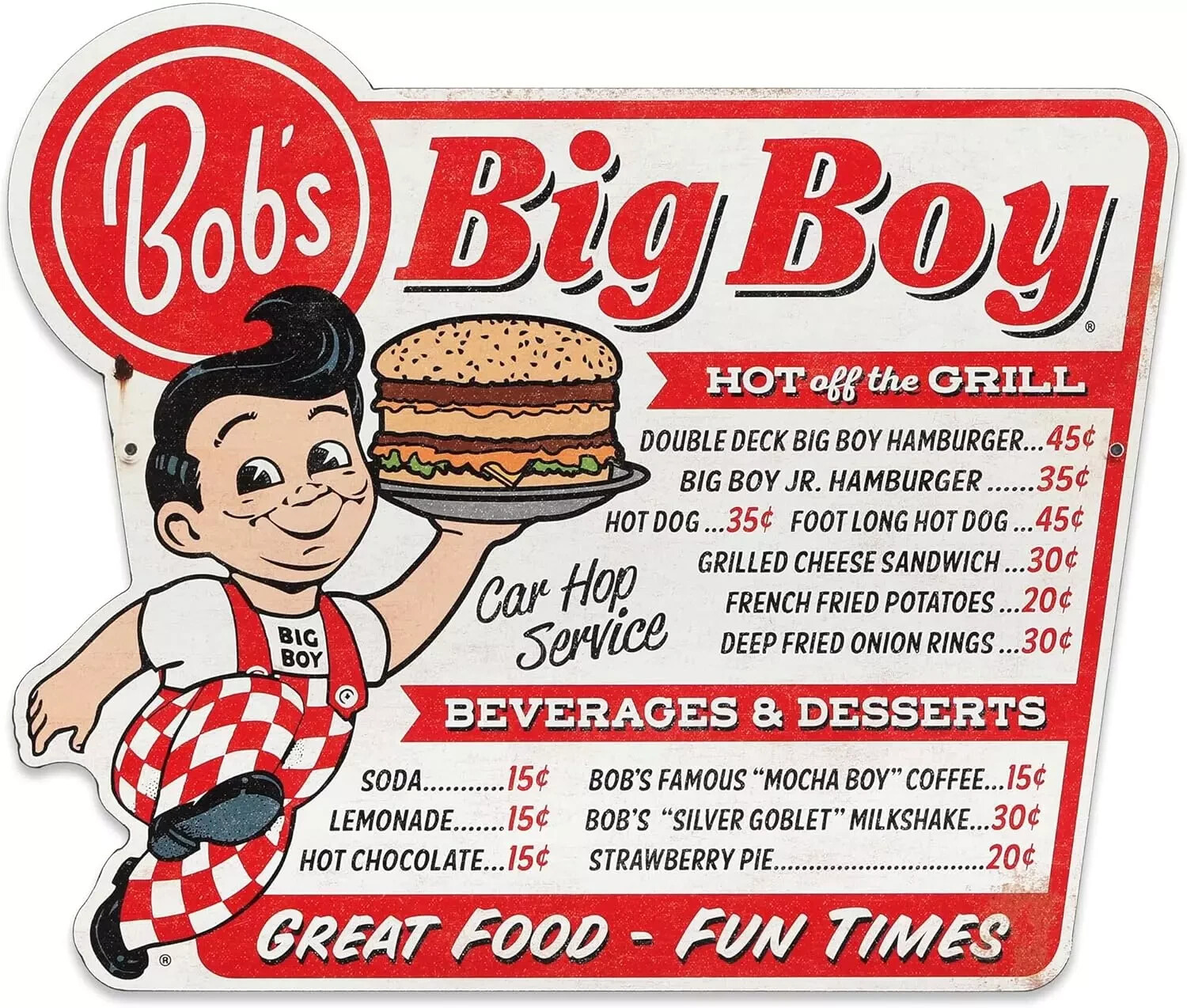 Vintage Bob,s Big Boy Menu Ad Reproduction Print Advertising 17x12
