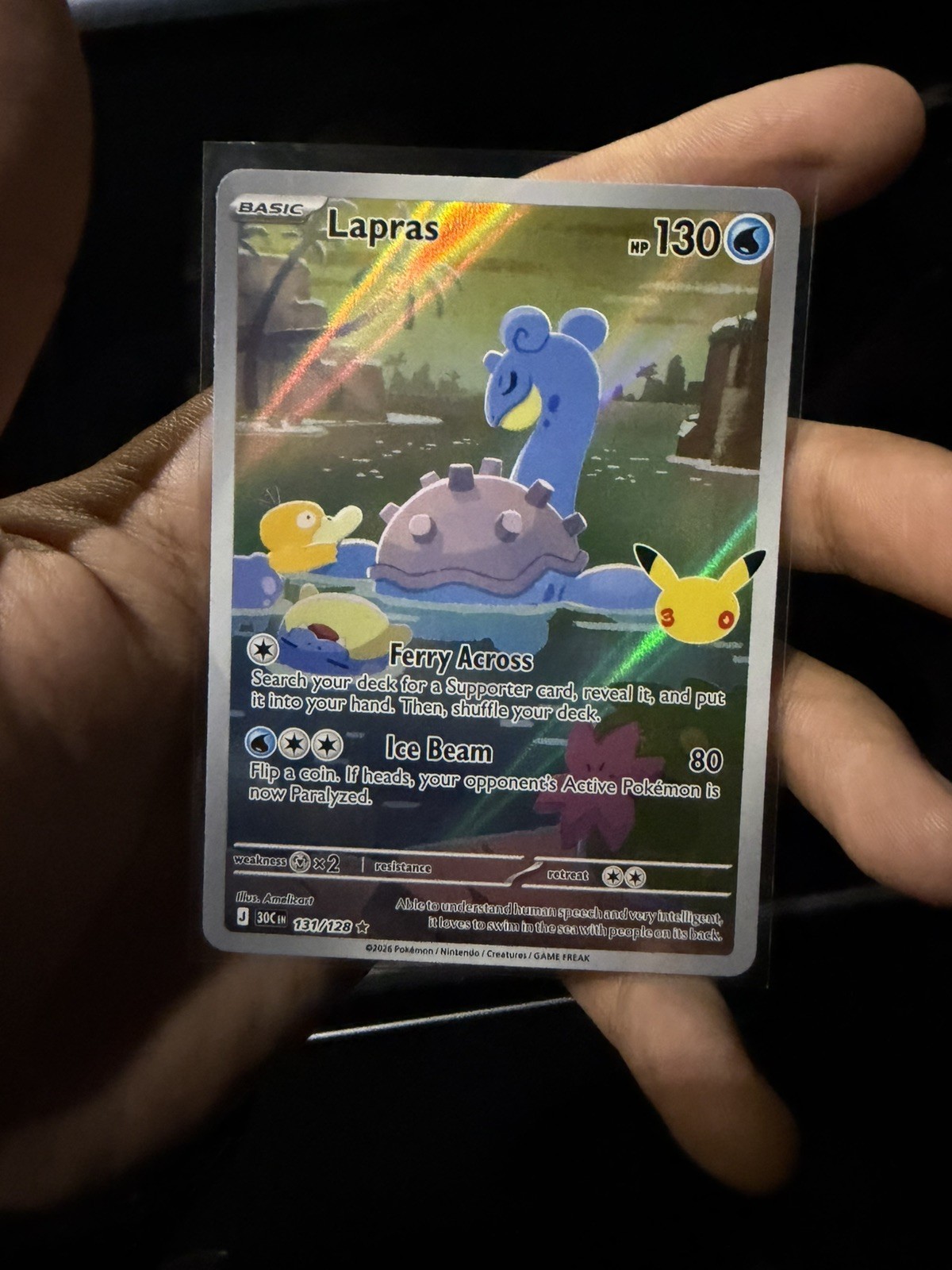 Pokémon TCG Lapras 131/128 30th Anniversary