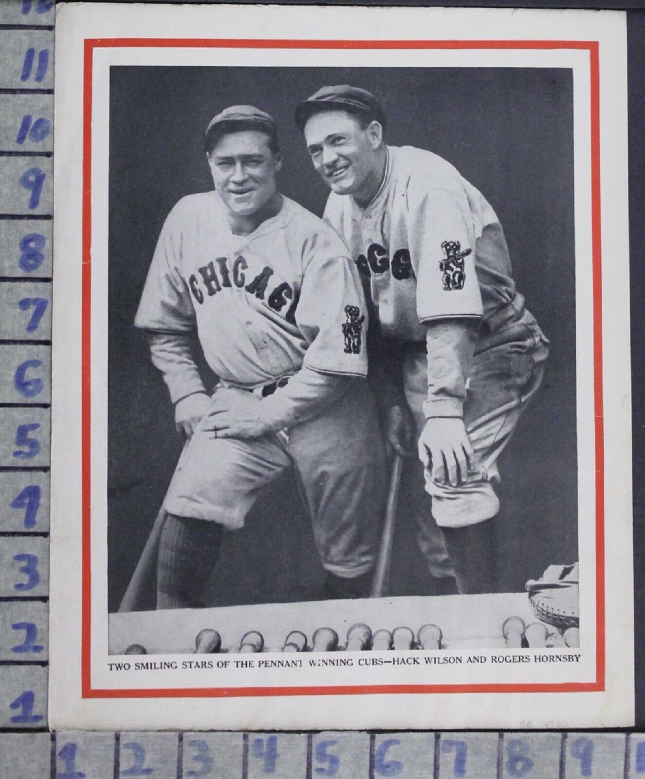 1930 HACK WILSON ROGERS HORNSBY BASEBALL SPORT CUBS GAME VINTAGE AD  ZJ99