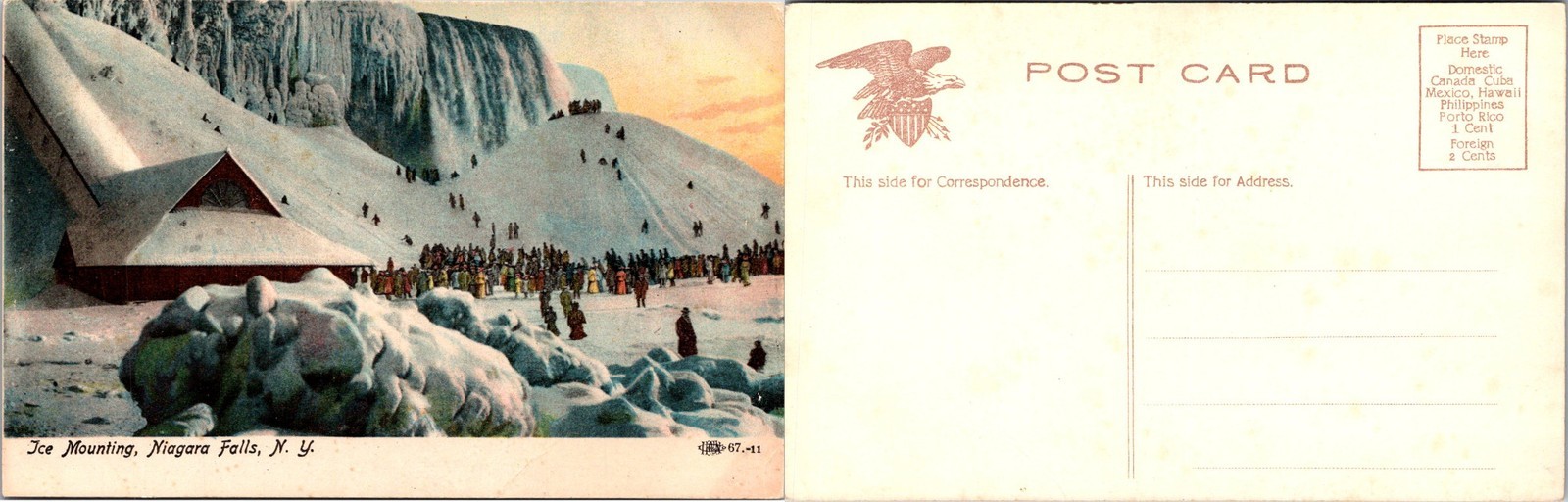 Ice Mounting, Niagra Falls NY Postcards unused 52348