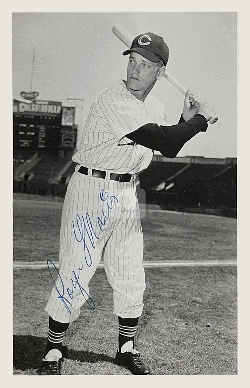 Roger Maris 2 -- Signed Vintage Photo Postcard Copy