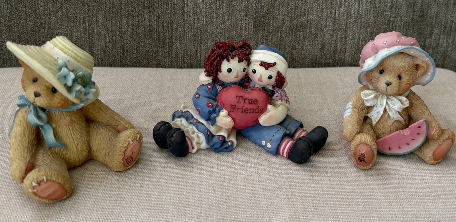 Enesco Lot Of 3 Figures Cherished Teddies Christy Julie Raggedy Ann True Friends