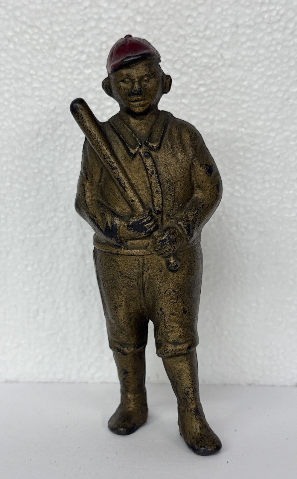 Vintage Ty Cobb MLB Standing Baseball Player Figure w/Bat Cast Iron Coin Bank
