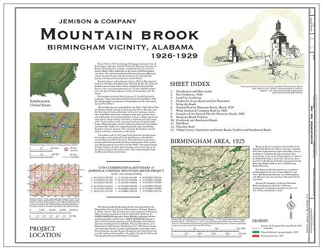 Mountain Brook Birmingham Alabama 1926-1929 Jemison & Company Project Map