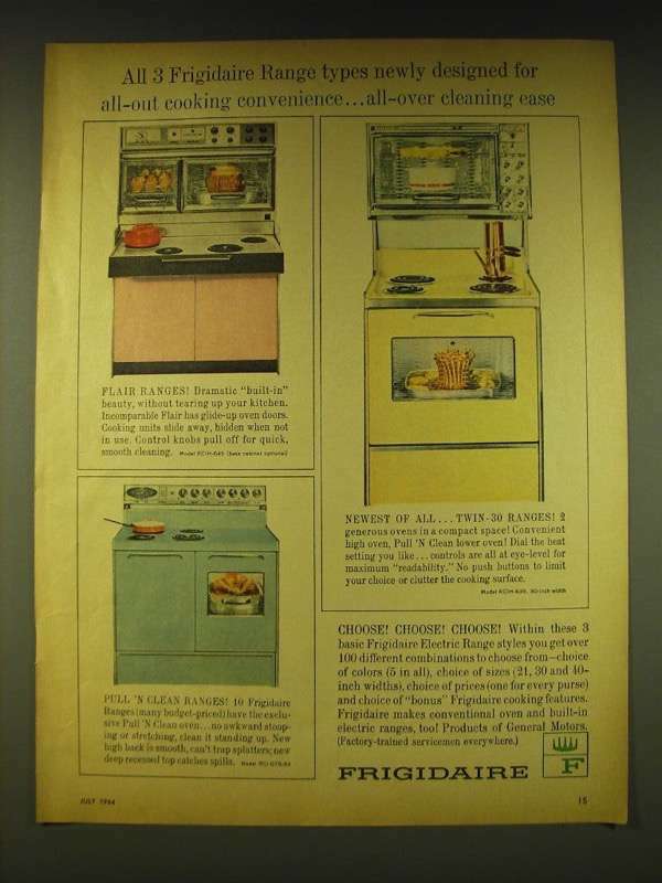 1964 Frigidaire Electric Ranges Ad - RCIH-645, RCIH-639 and RCI-G75-64