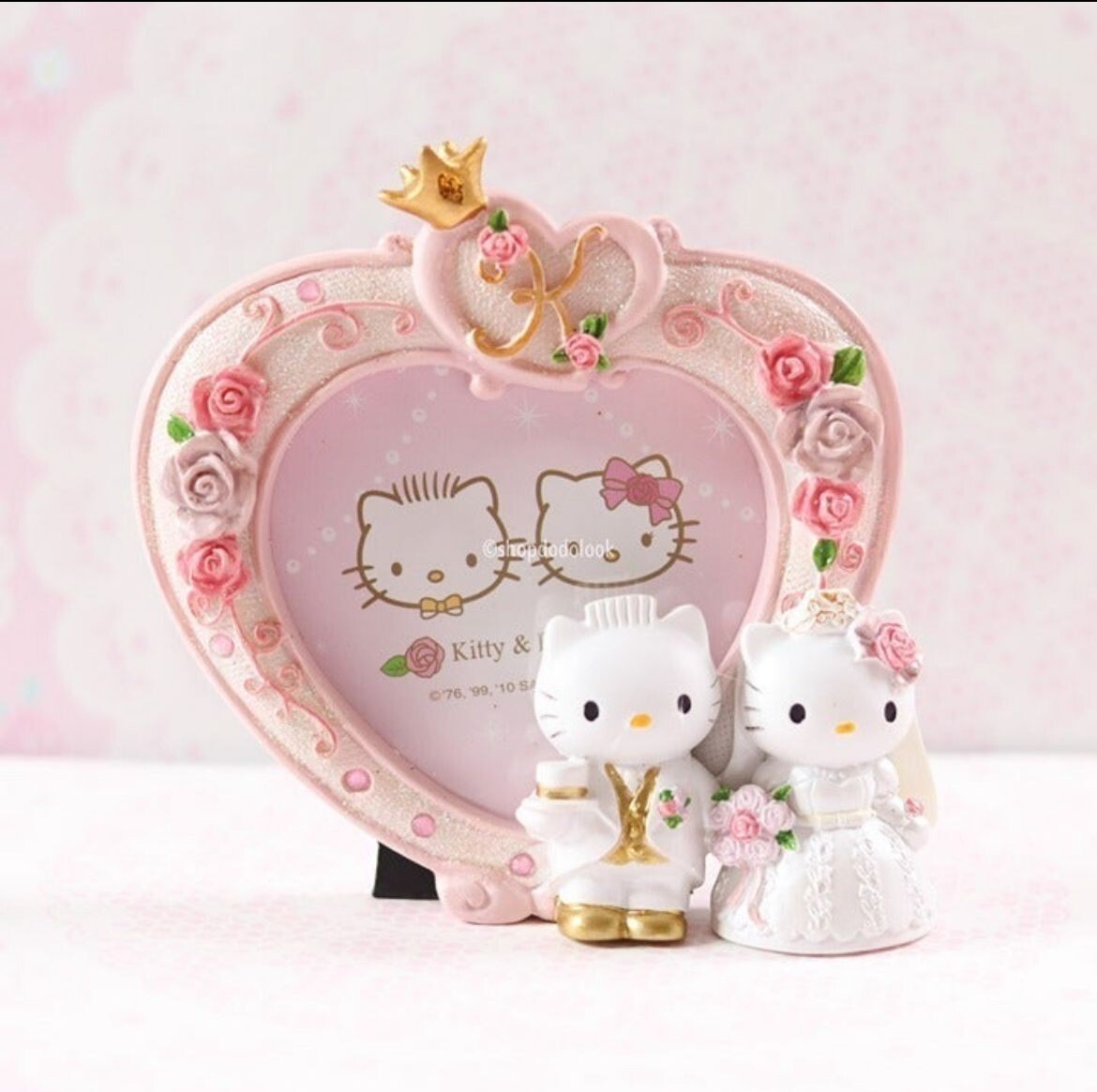 Rose Crown Hello Kitty&Dear Daniel Vintage Wedding Valentine Gift Photo Frame